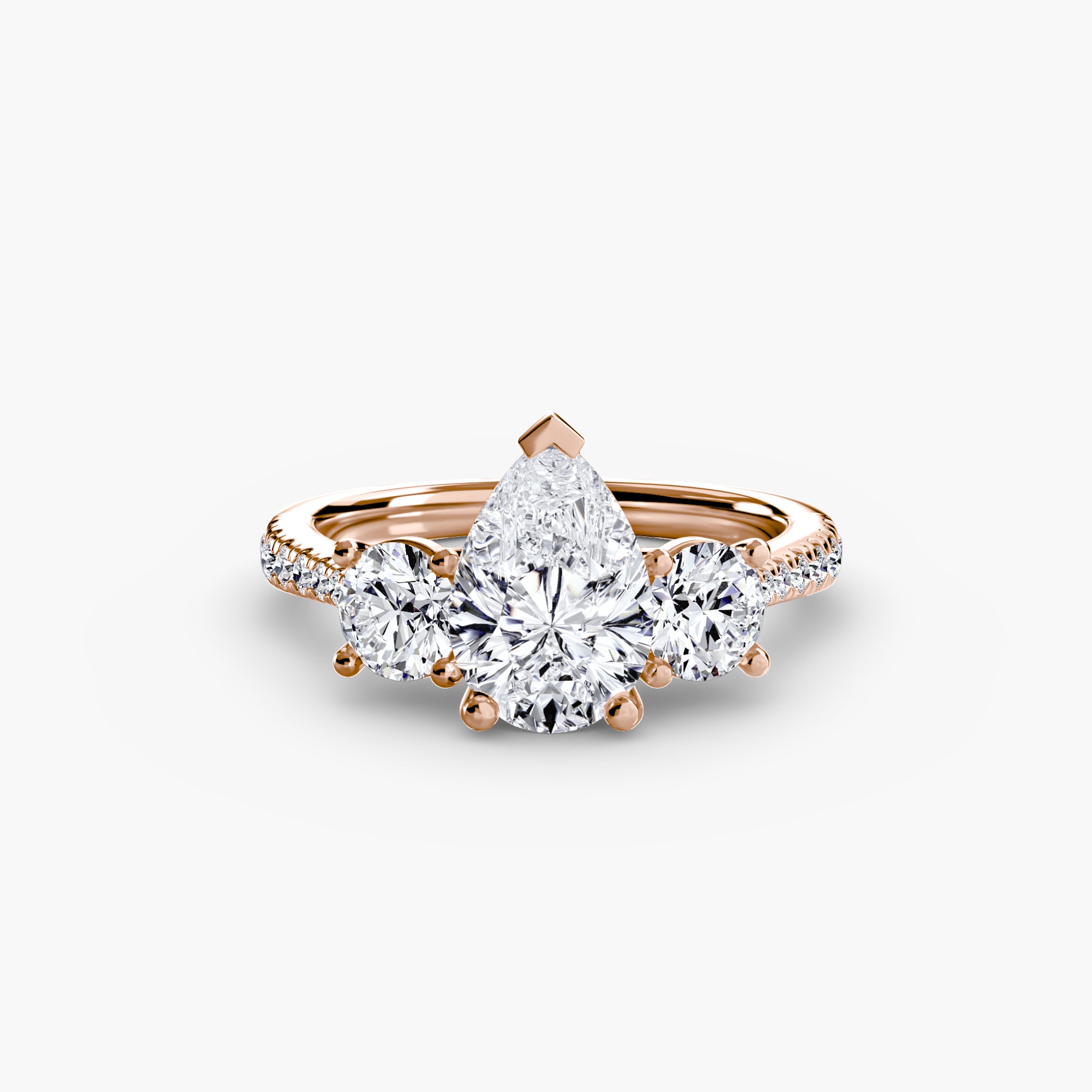 Three-Stone Pavé Ring engagement ring setting by Palermo Havana & Co.