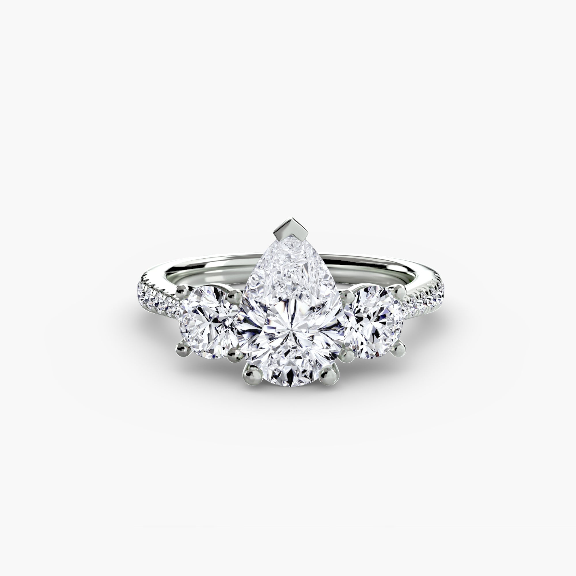 Three-Stone Pavé Ring engagement ring setting by Palermo Havana & Co.