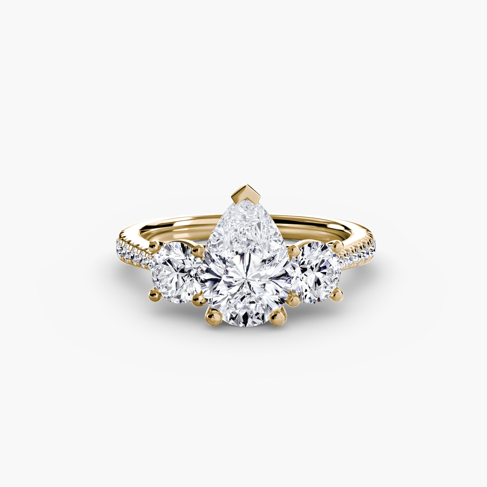 Three-Stone Pavé Ring engagement ring setting by Palermo Havana & Co.