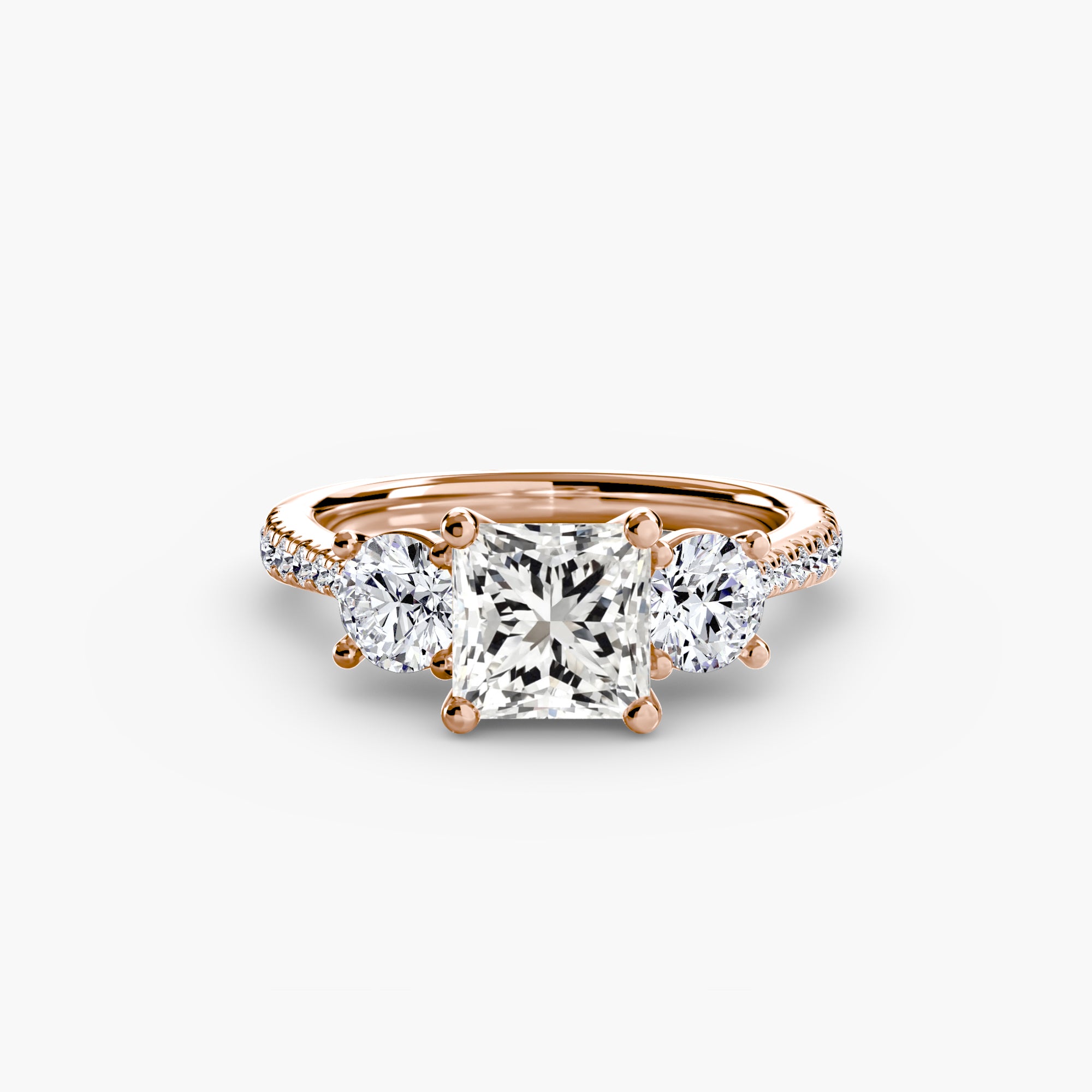 Three-Stone Pavé Ring engagement ring setting by Palermo Havana & Co.