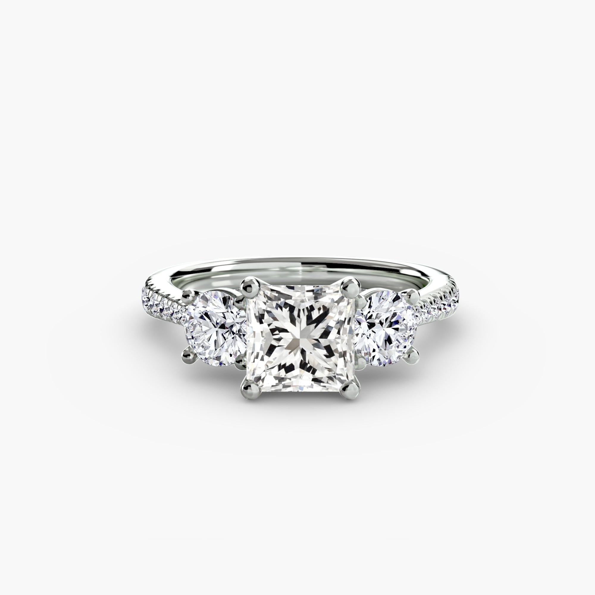 Three-Stone Pavé Ring engagement ring setting by Palermo Havana & Co.