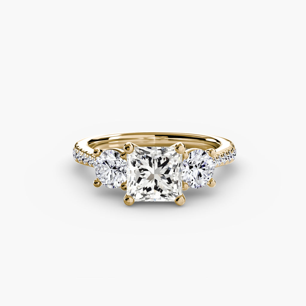 Three-Stone Pavé Ring engagement ring setting by Palermo Havana & Co.