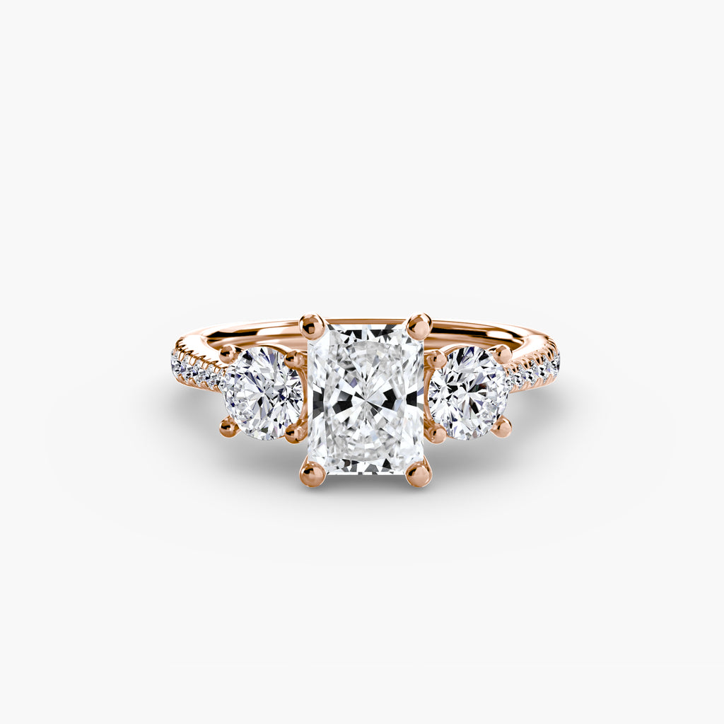 Three-Stone Pavé Ring engagement ring setting by Palermo Havana & Co.