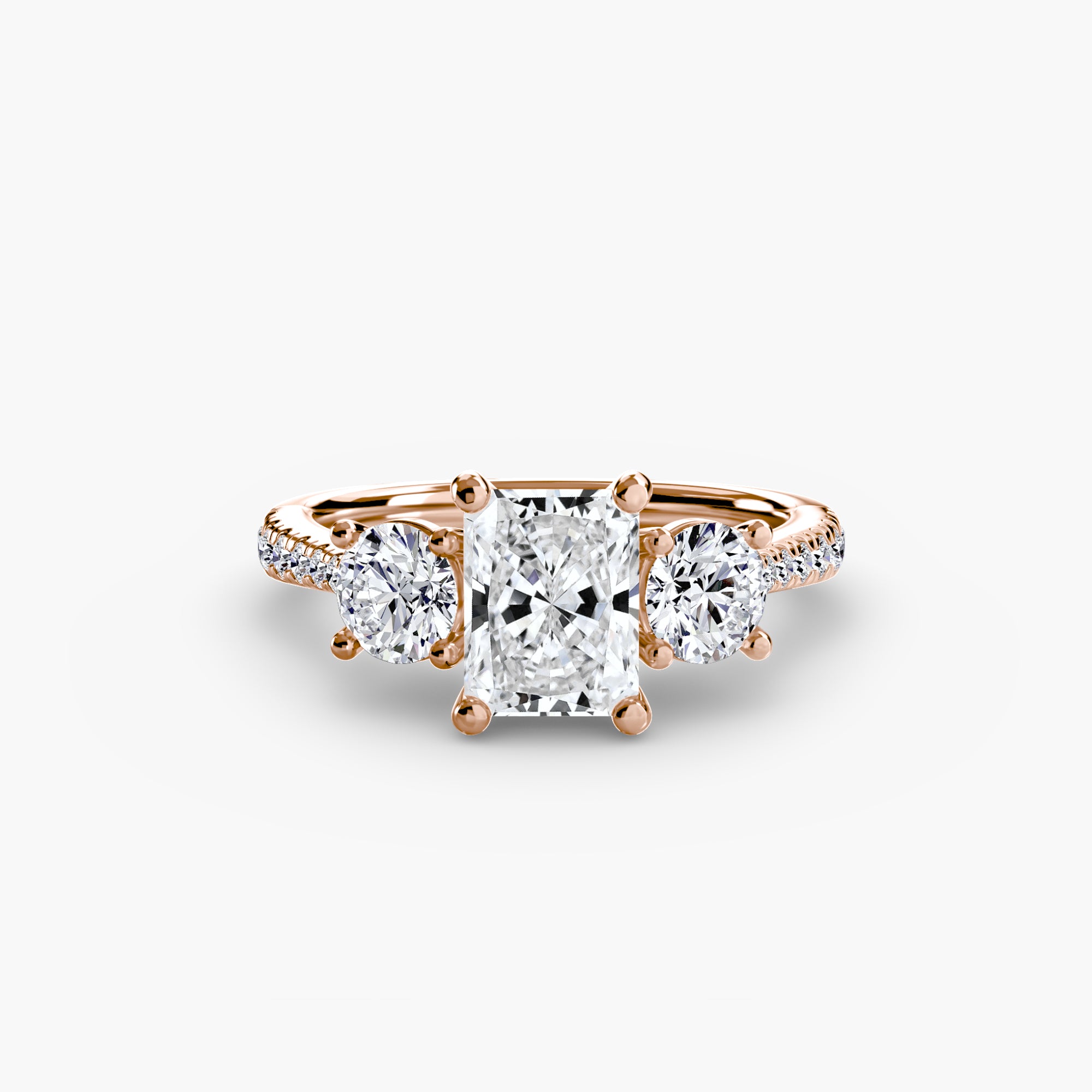 Three-Stone Pavé Ring engagement ring setting by Palermo Havana & Co.