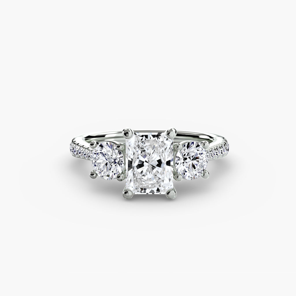 Three-Stone Pavé Ring engagement ring setting by Palermo Havana & Co.