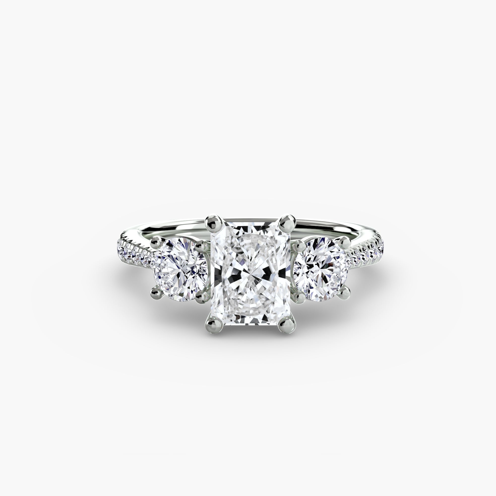 Three-Stone Pavé Ring engagement ring setting by Palermo Havana & Co.