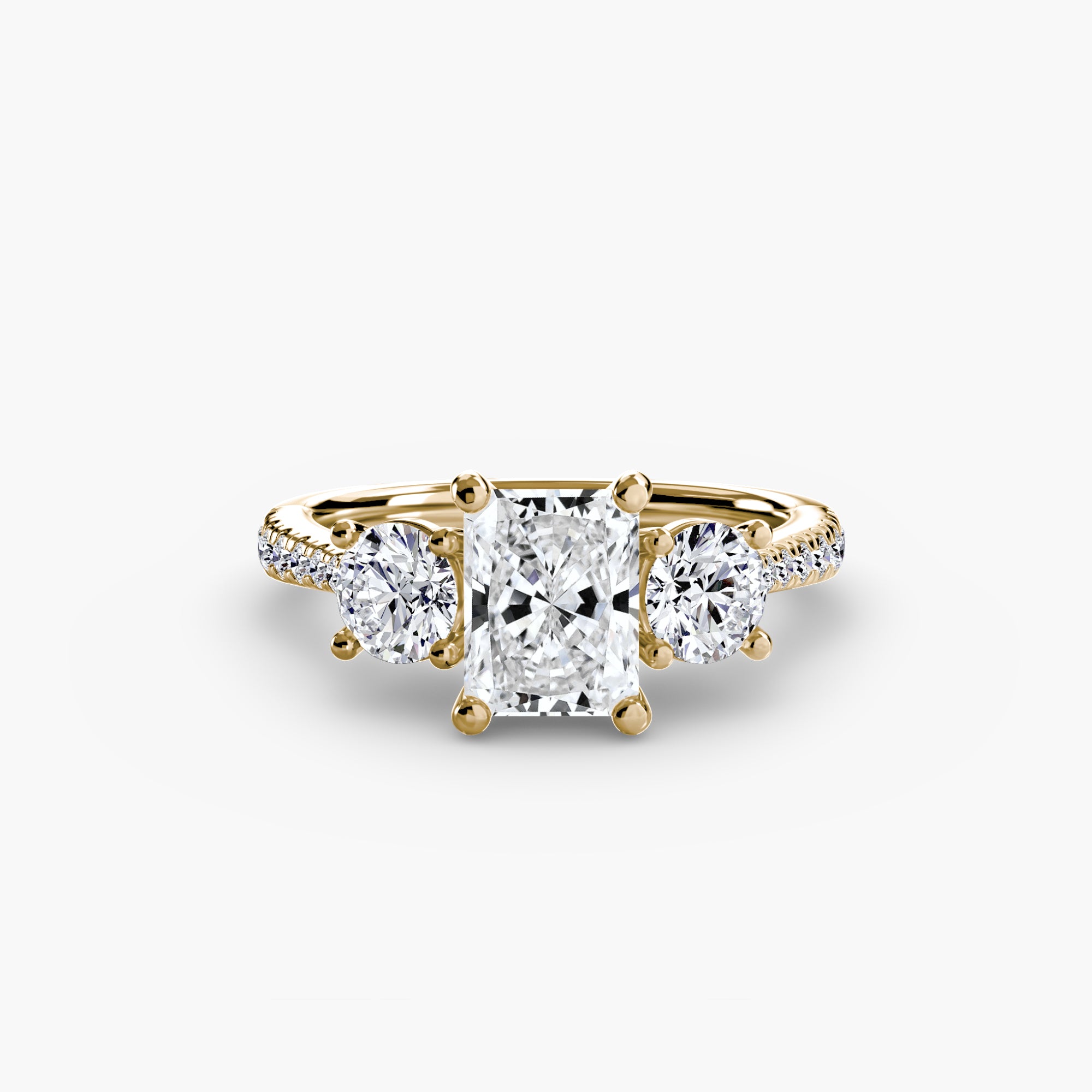 Three-Stone Pavé Ring engagement ring setting by Palermo Havana & Co.