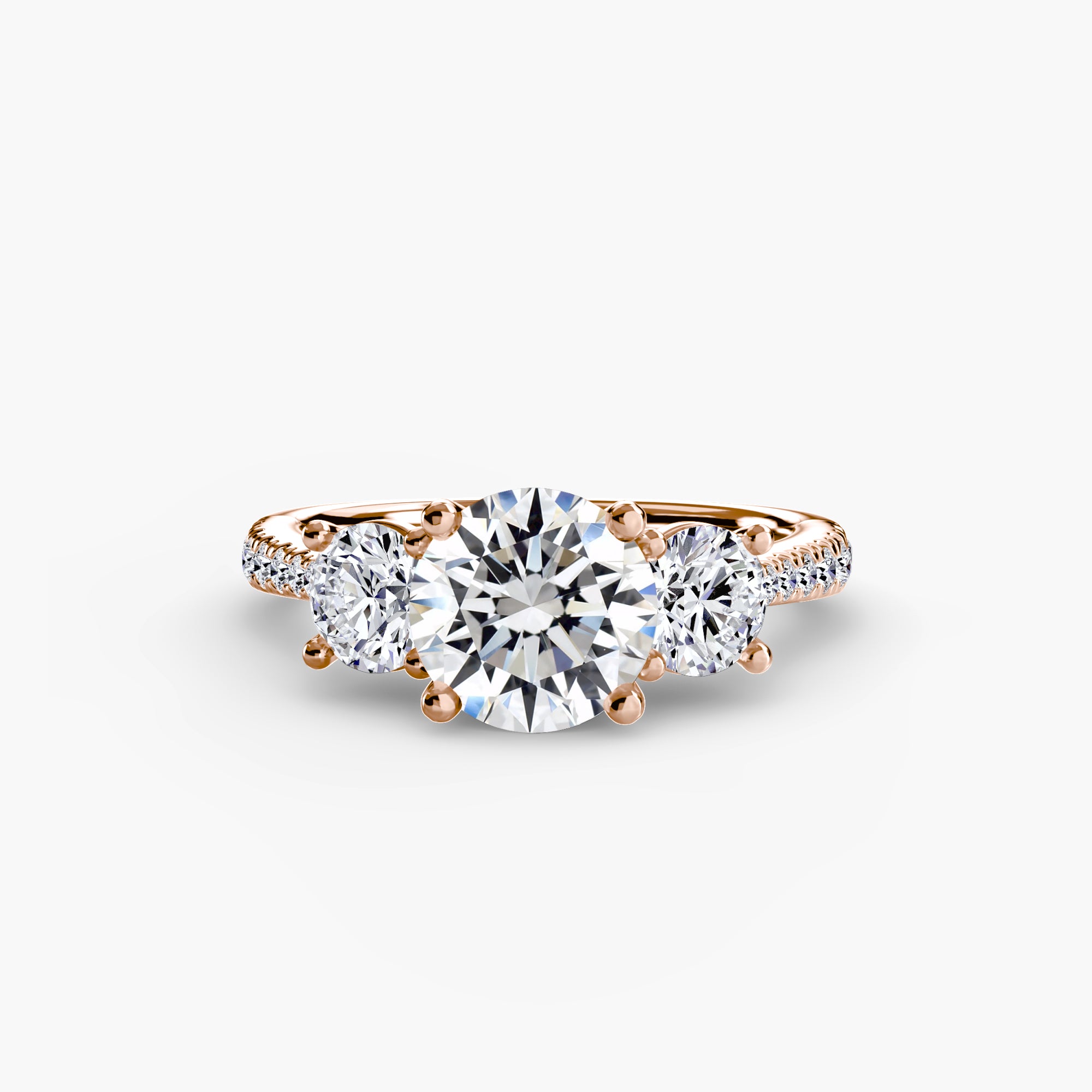 Three-Stone Pavé Ring engagement ring setting by Palermo Havana & Co.