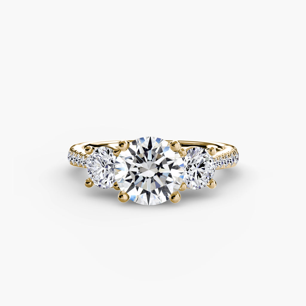 Three-Stone Pavé Ring engagement ring setting by Palermo Havana & Co.