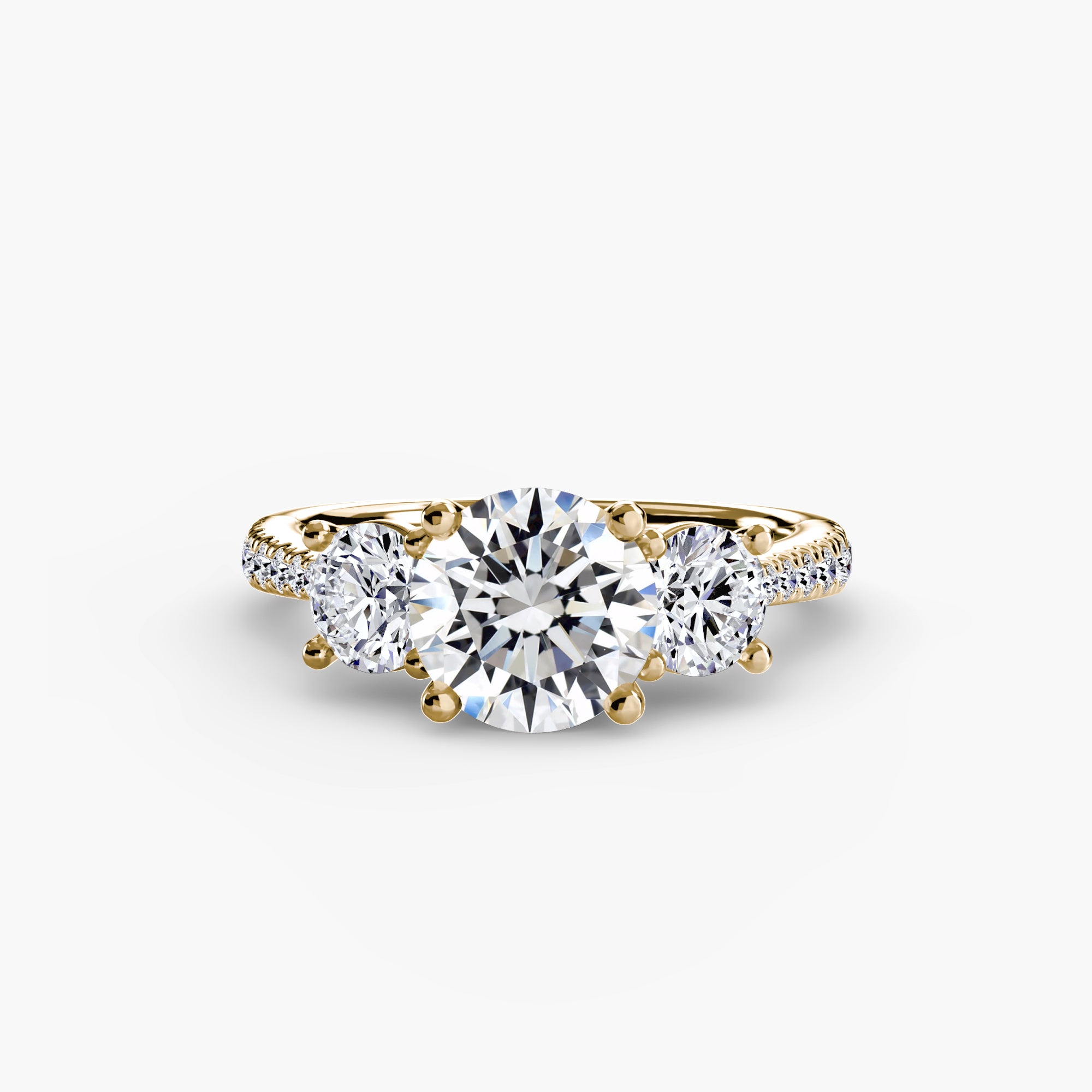 Three-Stone Pavé Ring engagement ring setting by Palermo Havana & Co.