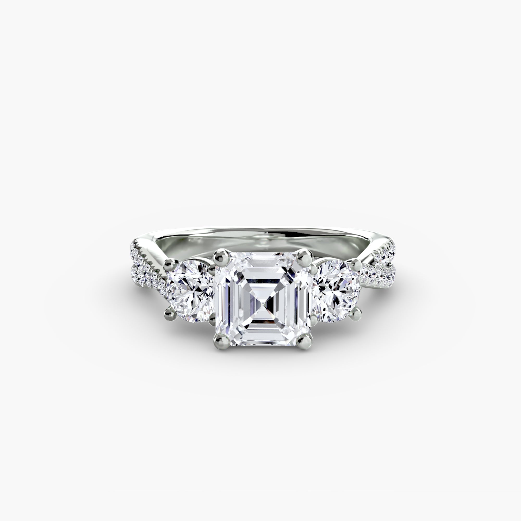 Three-Stone with Pavé Band 2