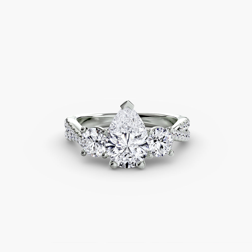 Three-Stone with Pavé Band 2