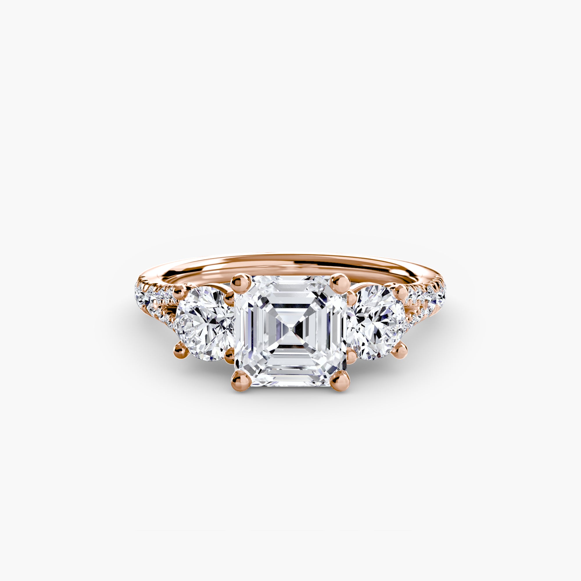 Classic Three-Stone Pavé Ring engagement ring setting by Palermo Havana & Co.