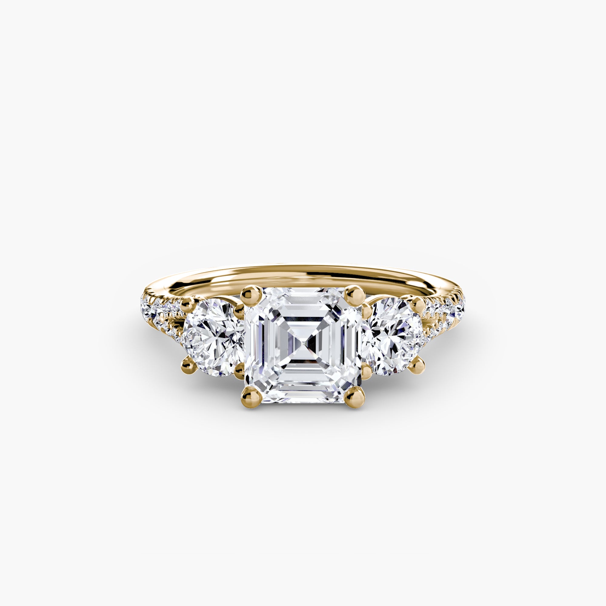 Classic Three-Stone Pavé Ring engagement ring setting by Palermo Havana & Co.