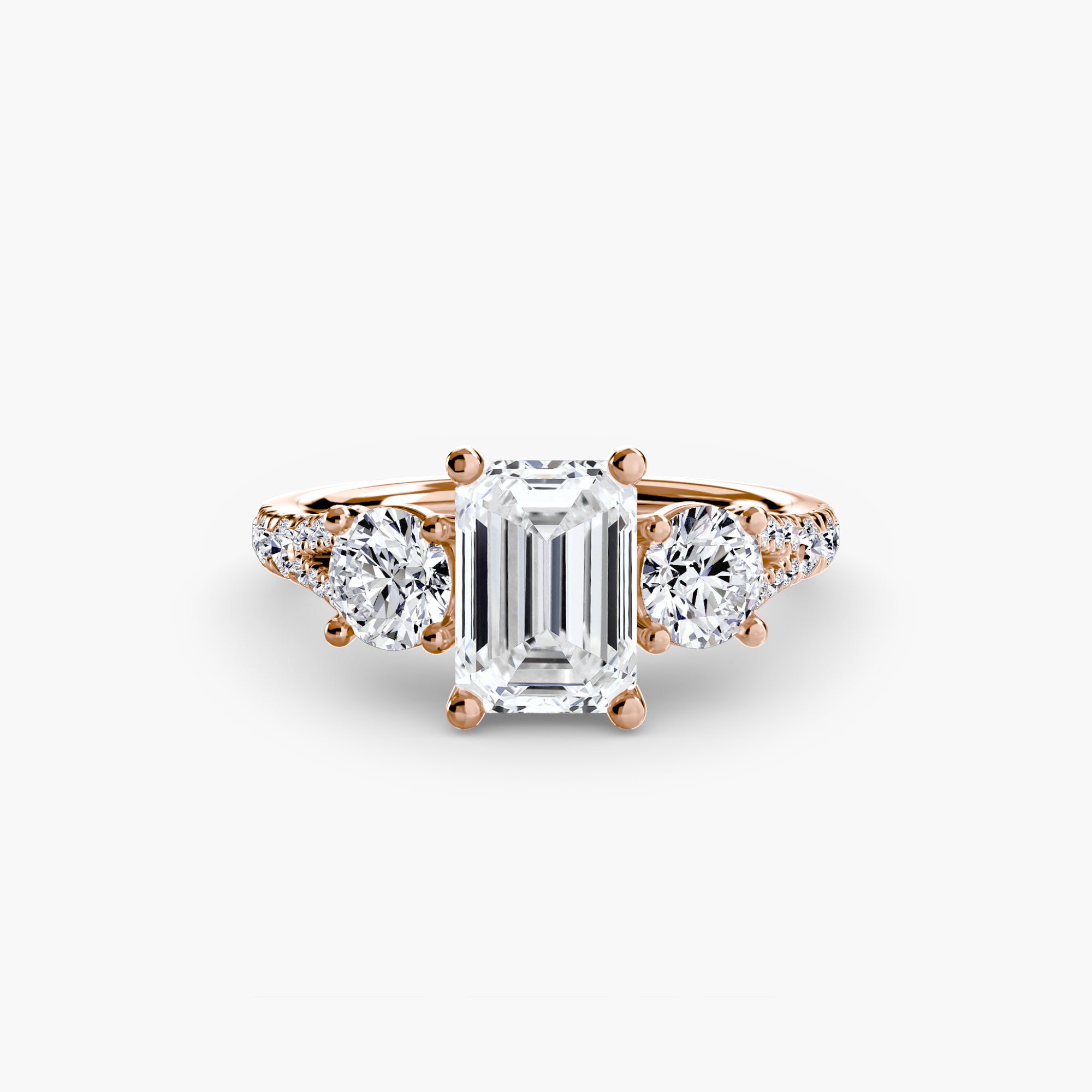 Classic Three-Stone Pavé Ring engagement ring setting by Palermo Havana & Co.