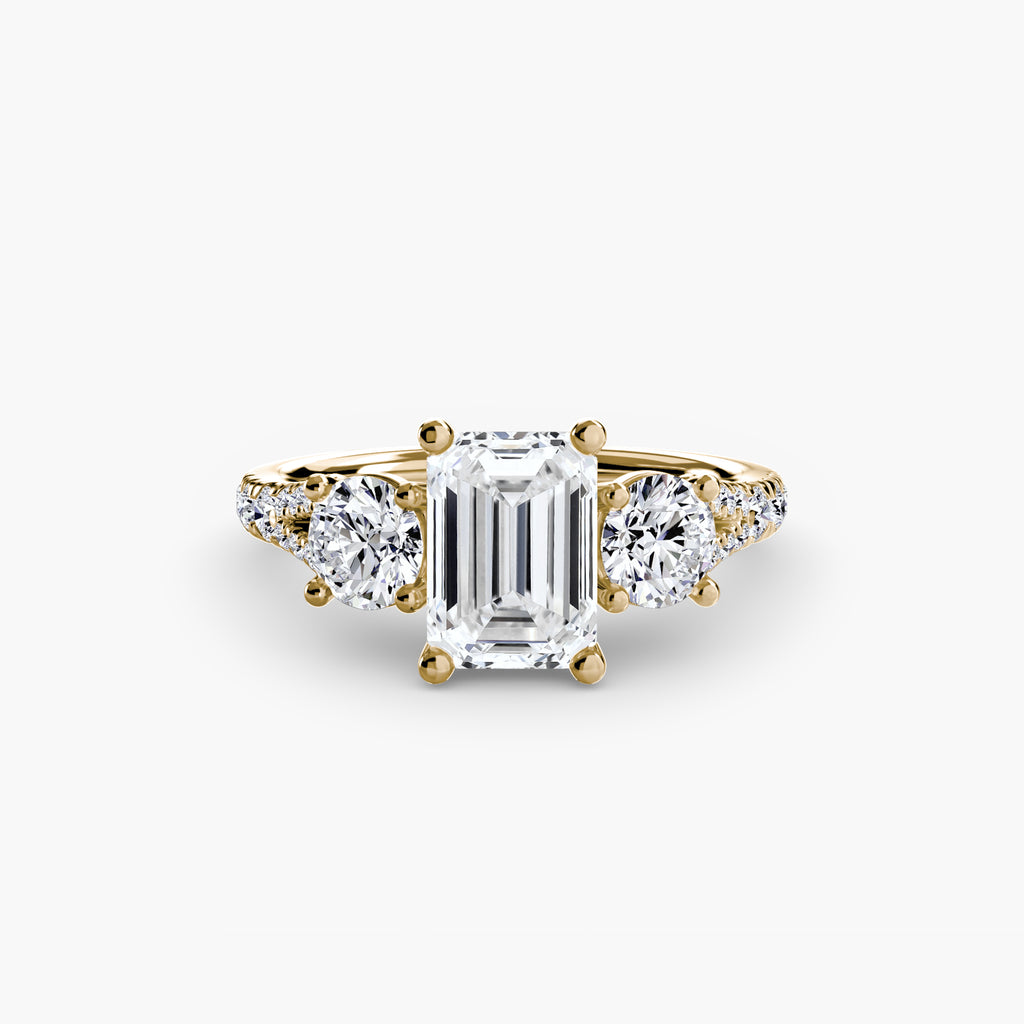 Classic Three-Stone Pavé Ring engagement ring setting by Palermo Havana & Co.