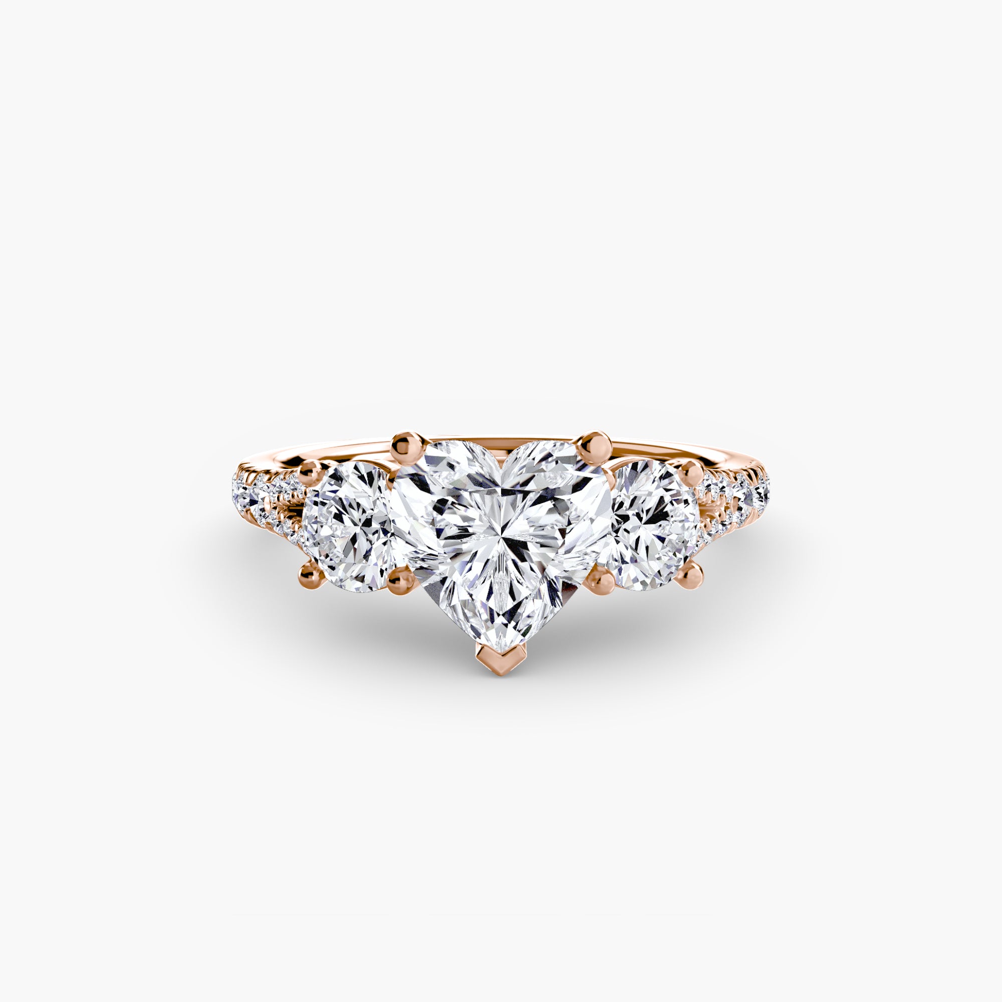 Classic Three-Stone Pavé Ring engagement ring setting by Palermo Havana & Co.