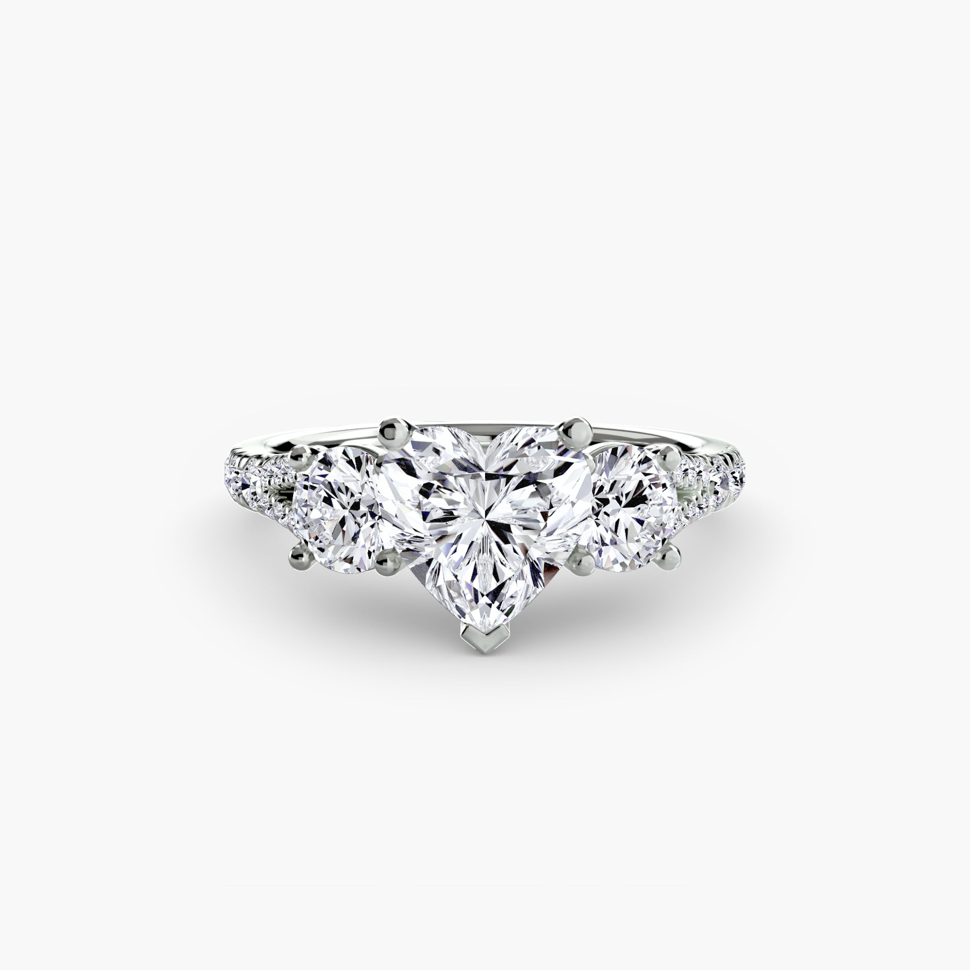 Classic Three-Stone Pavé Ring engagement ring setting by Palermo Havana & Co.