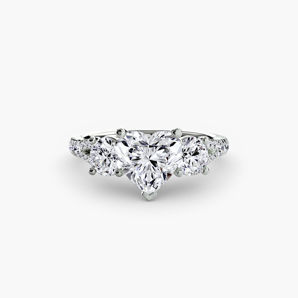 Classic Three-Stone Pavé Ring engagement ring setting by Palermo Havana & Co.