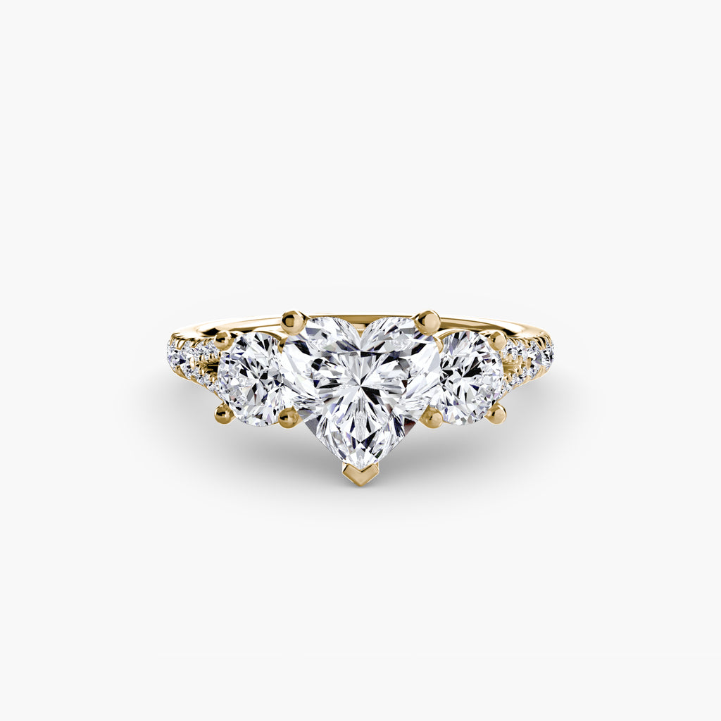 Classic Three-Stone Pavé Ring engagement ring setting by Palermo Havana & Co.