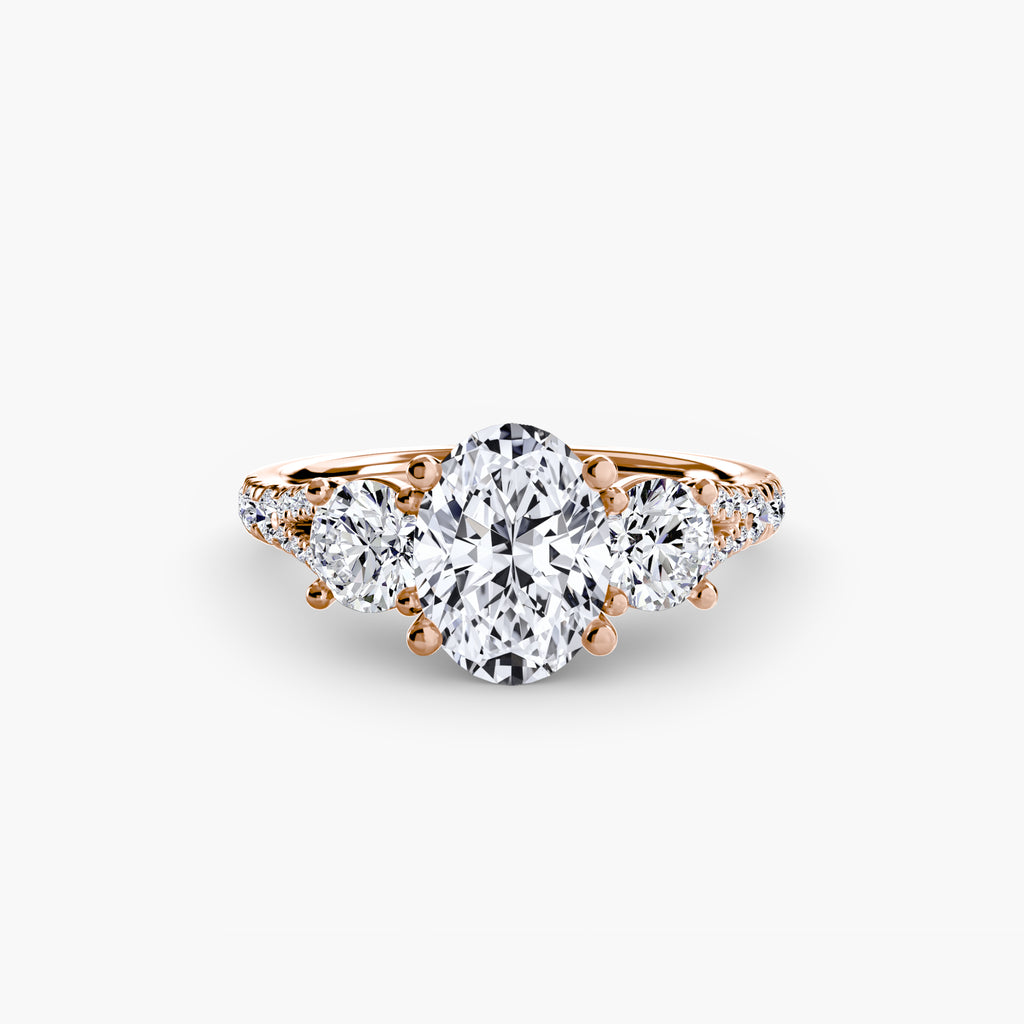 Classic Three-Stone Pavé Ring engagement ring setting by Palermo Havana & Co.