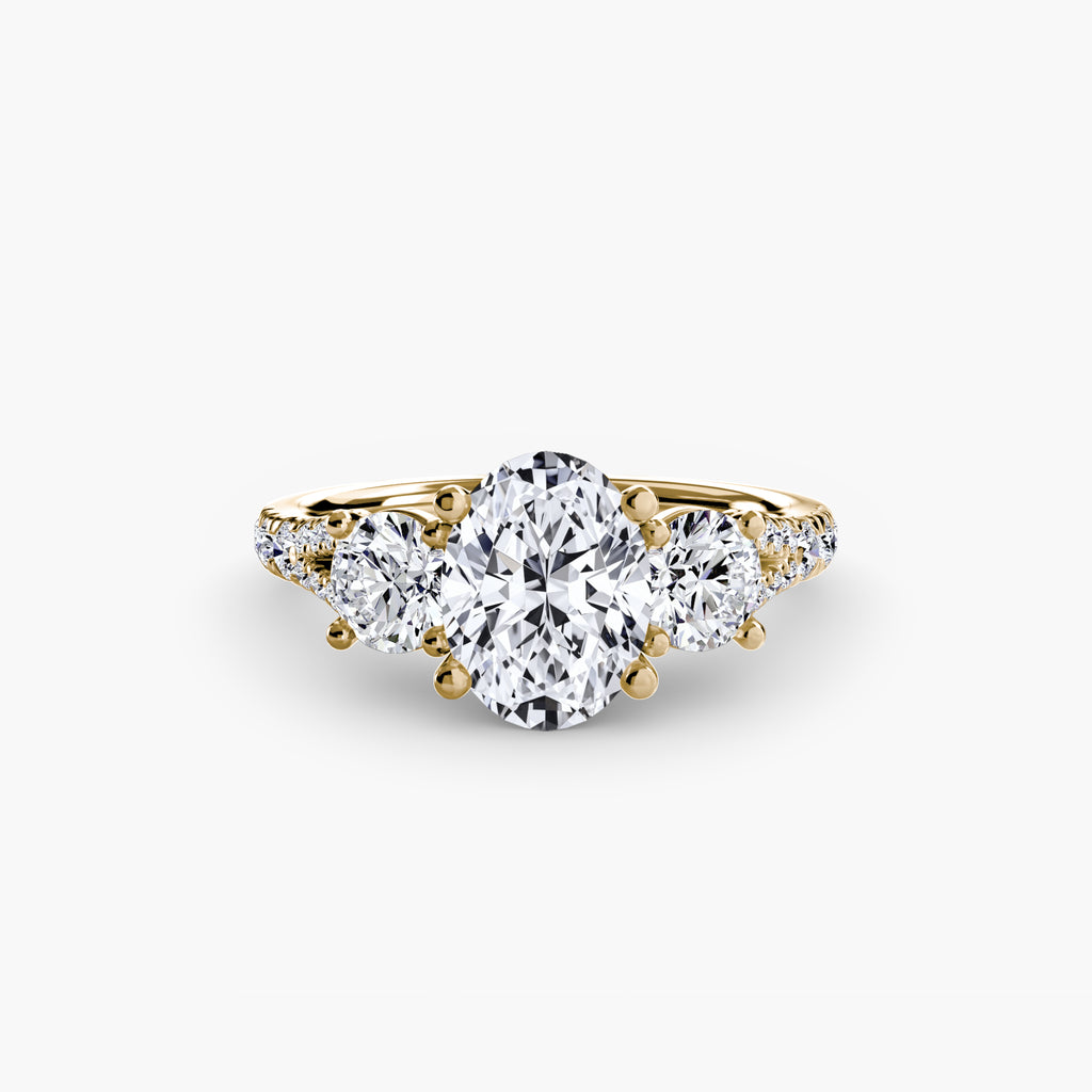 Classic Three-Stone Pavé Ring engagement ring setting by Palermo Havana & Co.