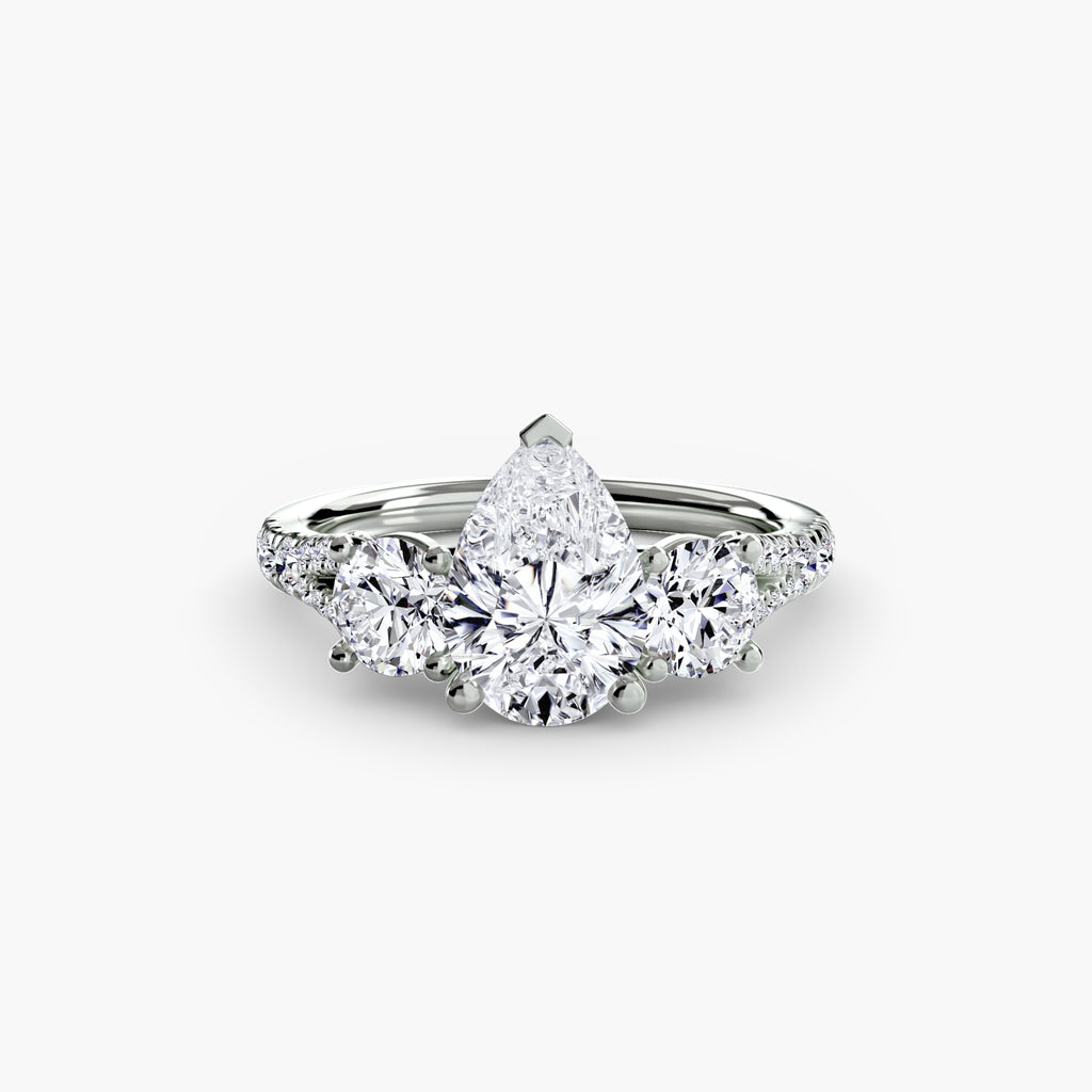 Classic Three-Stone Pavé Ring engagement ring setting by Palermo Havana & Co.