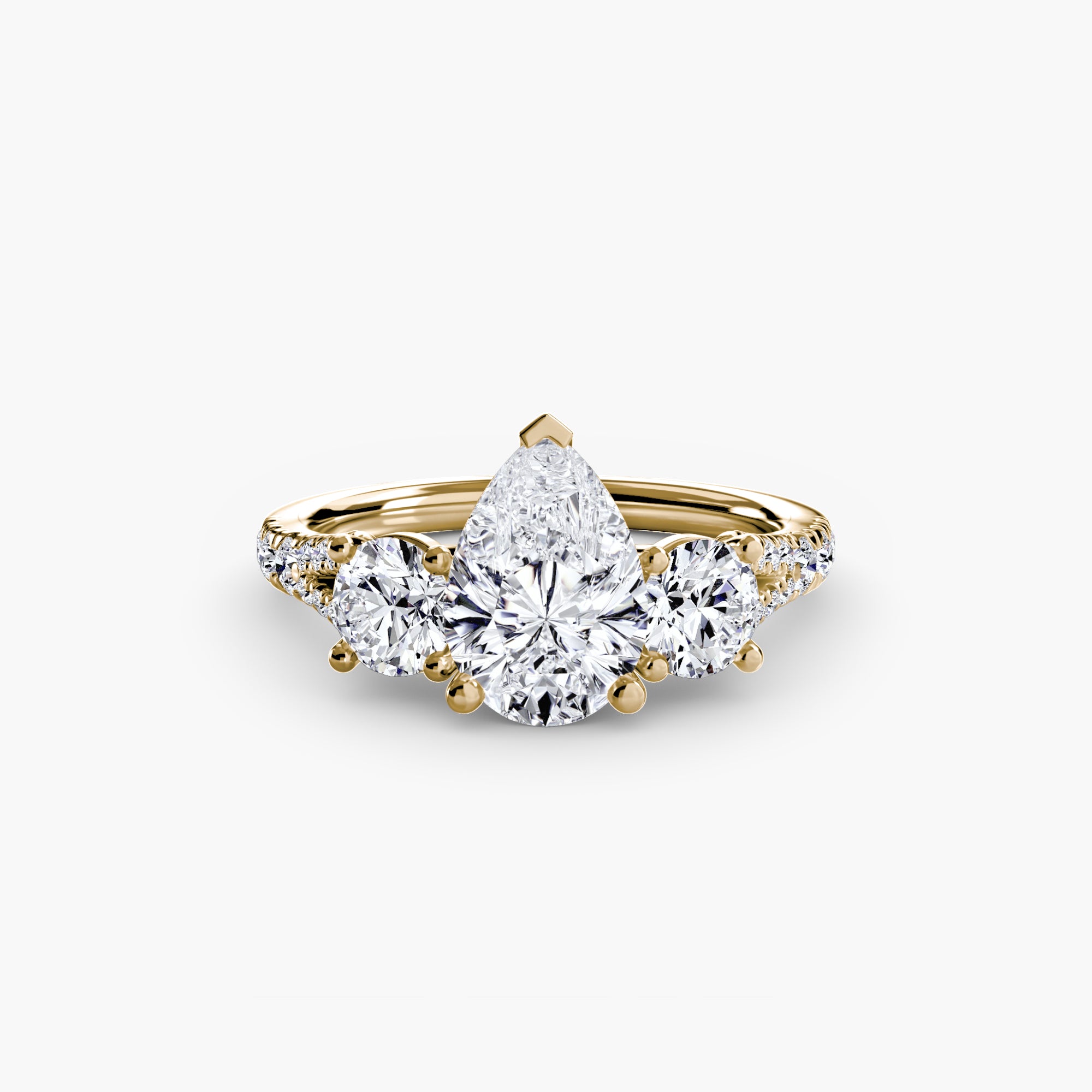 Classic Three-Stone Pavé Ring engagement ring setting by Palermo Havana & Co.