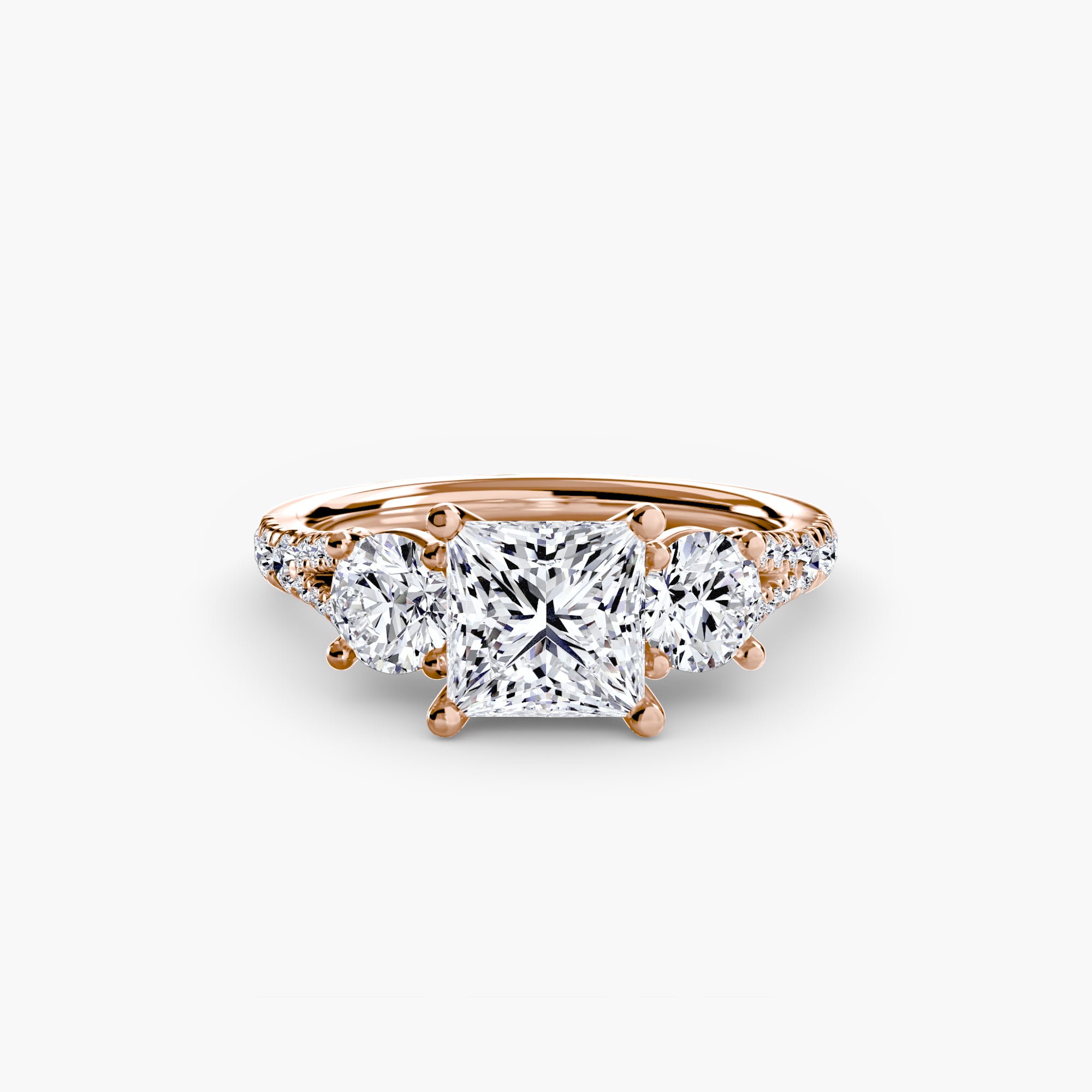 Classic Three-Stone Pavé Ring engagement ring setting by Palermo Havana & Co.
