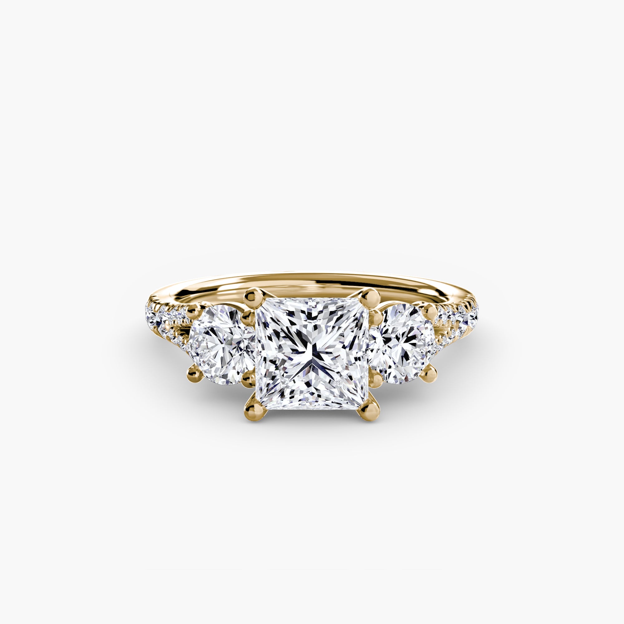 Classic Three-Stone Pavé Ring engagement ring setting by Palermo Havana & Co.