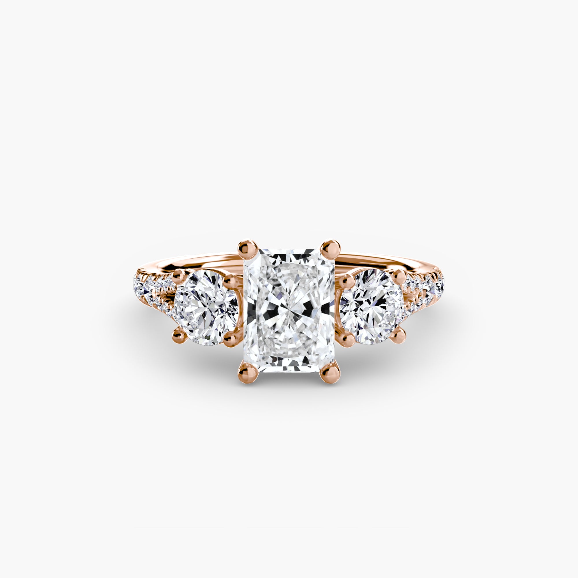 Classic Three-Stone Pavé Ring engagement ring setting by Palermo Havana & Co.
