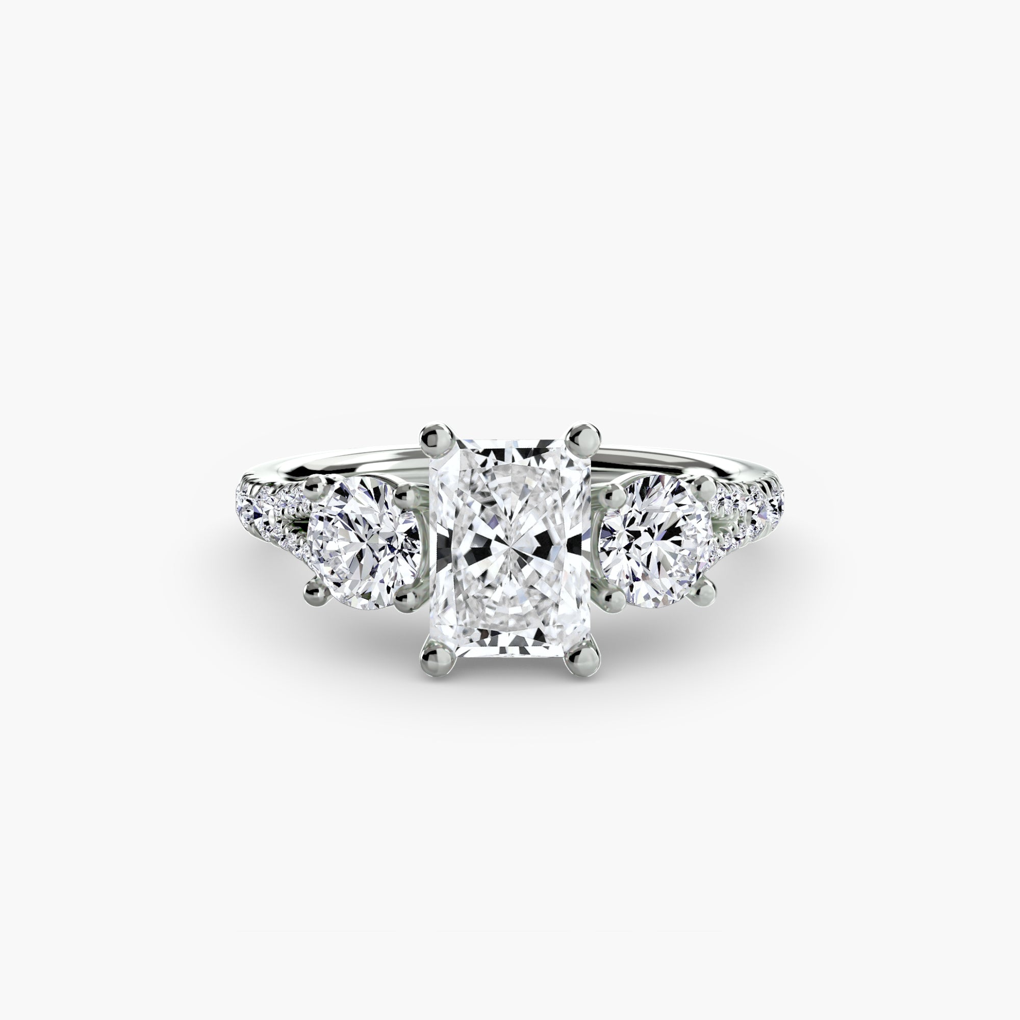 Classic Three-Stone Pavé Ring engagement ring setting by Palermo Havana & Co.