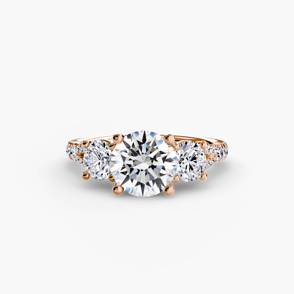 Classic Three-Stone Pavé Ring engagement ring setting by Palermo Havana & Co.