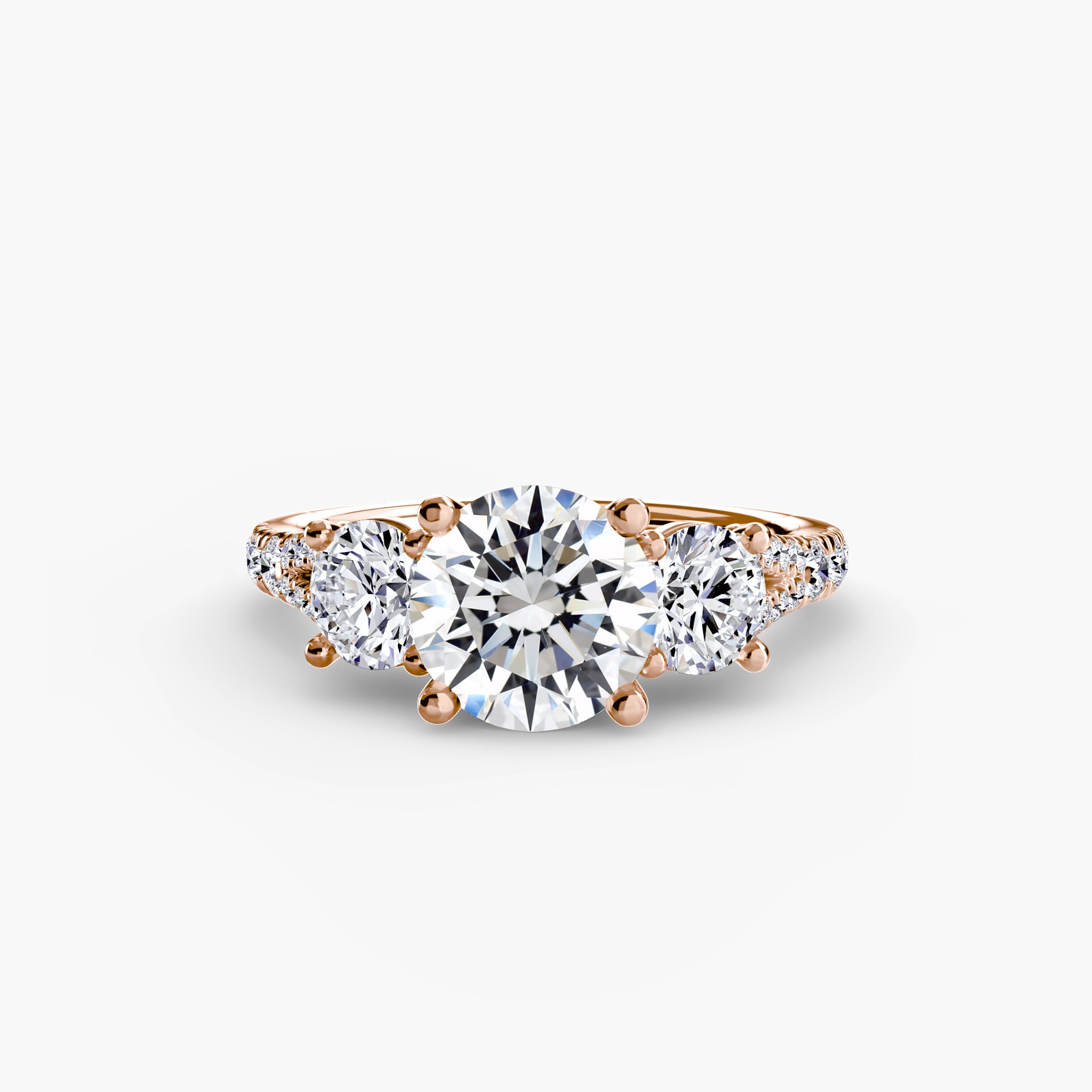Classic Three-Stone Pavé Ring engagement ring setting by Palermo Havana & Co.