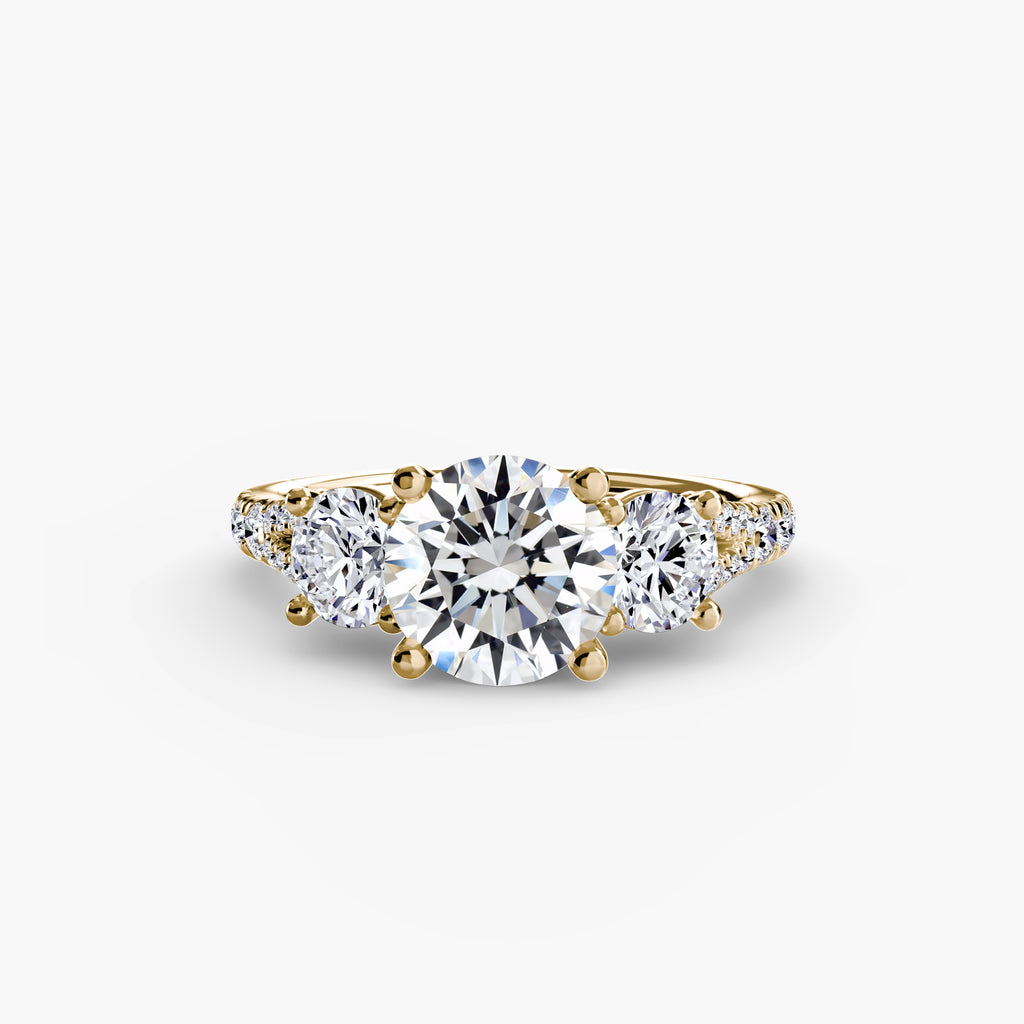Classic Three-Stone Pavé Ring engagement ring setting by Palermo Havana & Co.