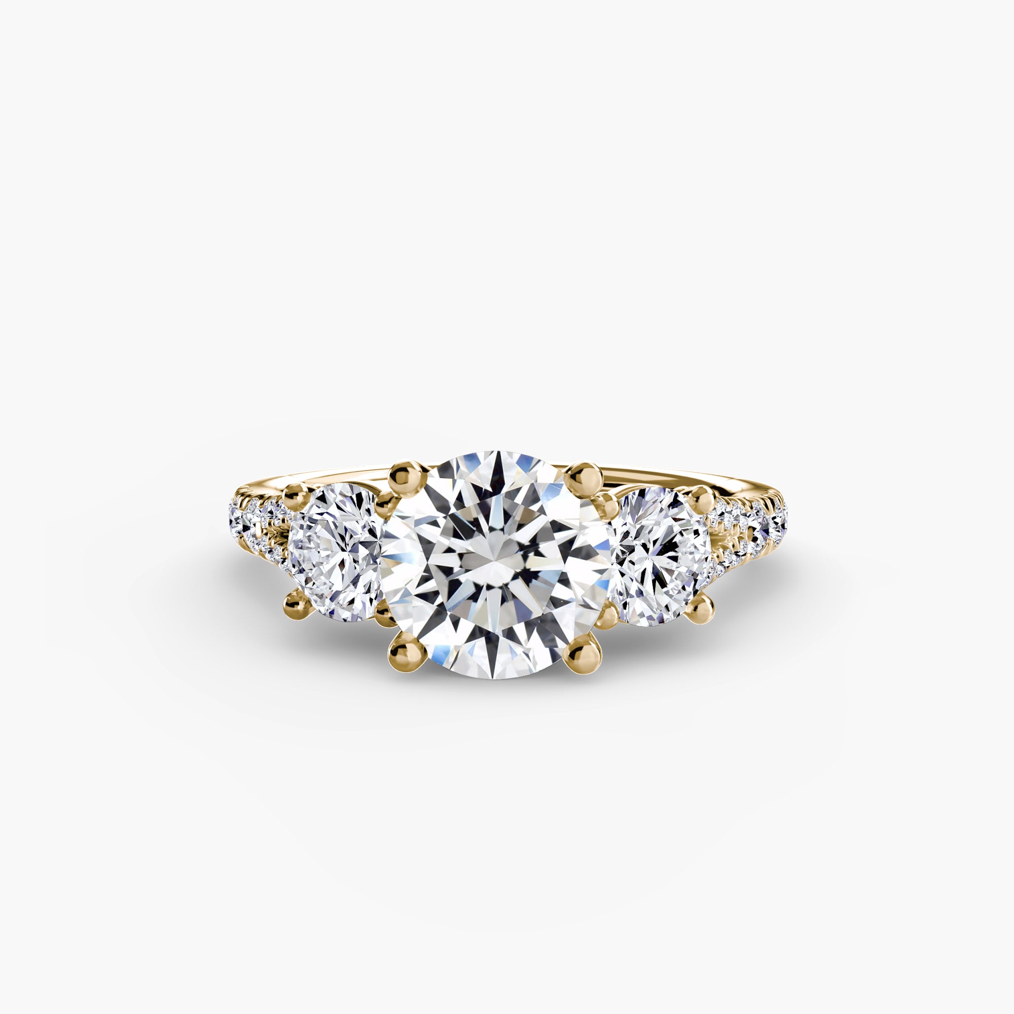 Classic Three-Stone Pavé Ring engagement ring setting by Palermo Havana & Co.