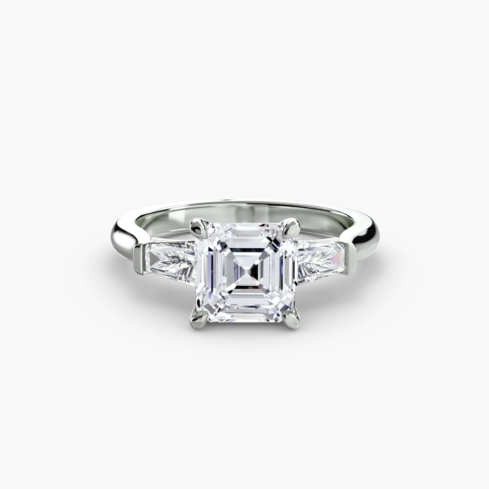 Three-Stone Baguette Ring engagement ring setting by Palermo Havana & Co.