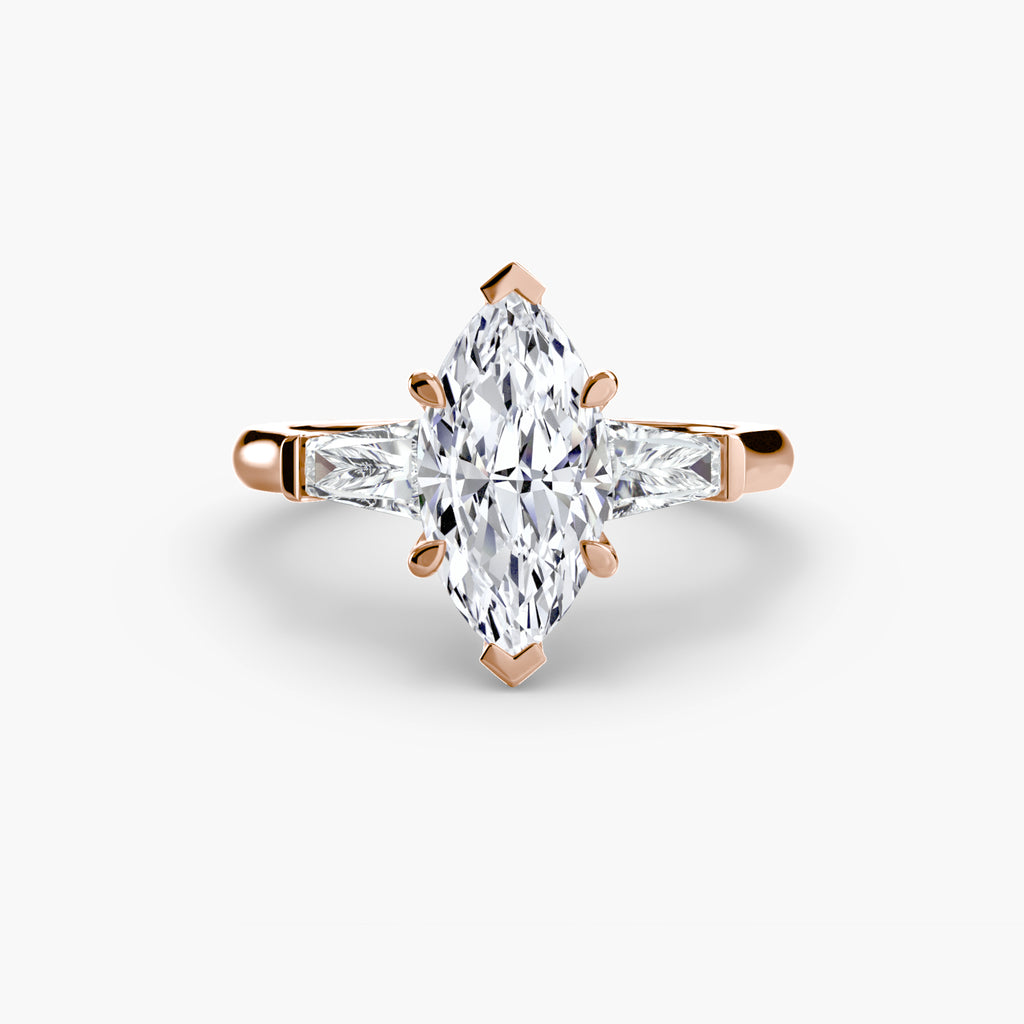 Three-Stone Baguette Ring engagement ring setting by Palermo Havana & Co.