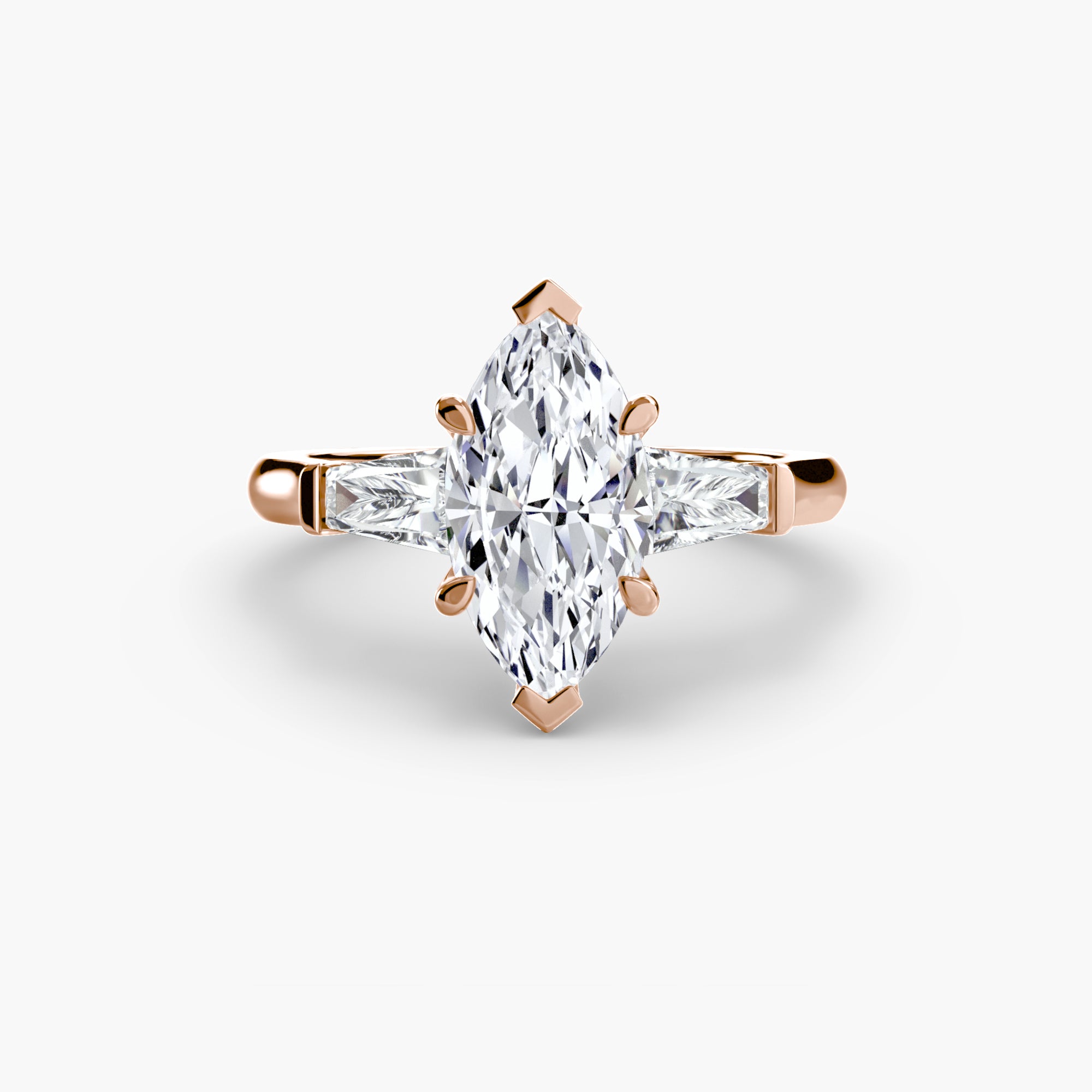 Three-Stone Baguette Ring engagement ring setting by Palermo Havana & Co.