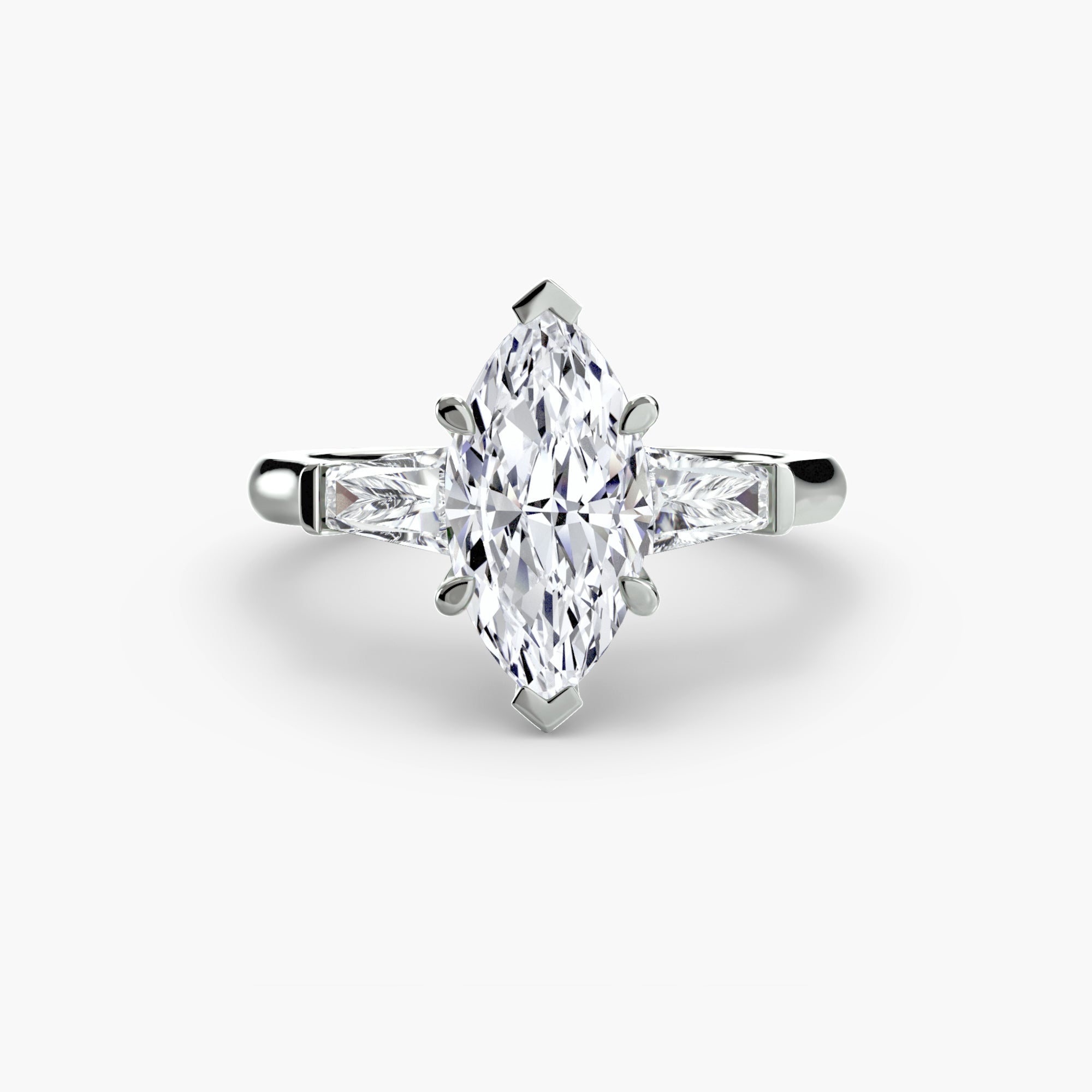 Three-Stone Baguette Ring engagement ring setting by Palermo Havana & Co.