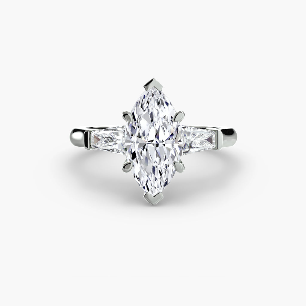 Three-Stone Baguette Ring engagement ring setting by Palermo Havana & Co.