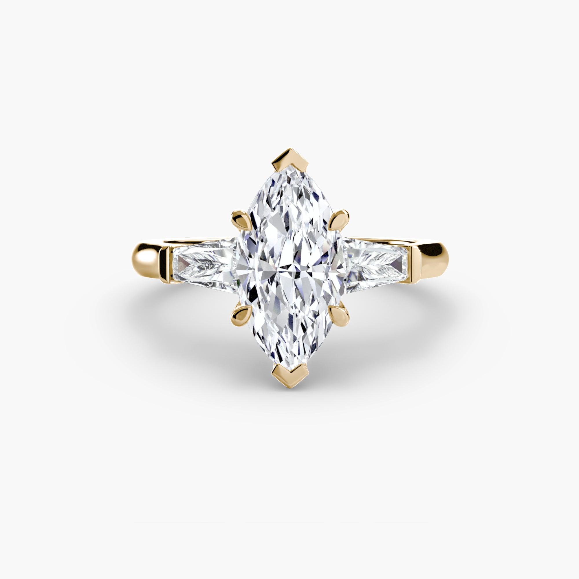 Three-Stone Baguette Ring engagement ring setting by Palermo Havana & Co.