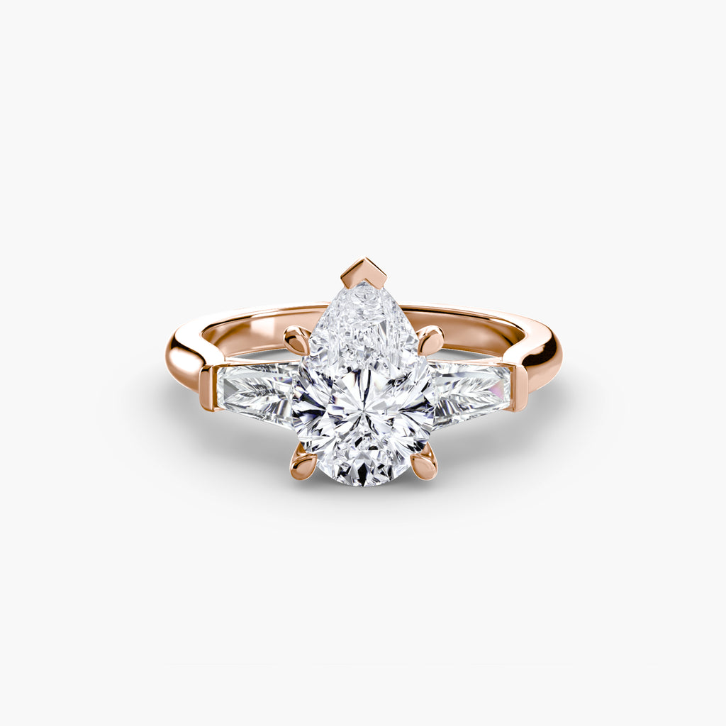Three-Stone Baguette Ring engagement ring setting by Palermo Havana & Co.