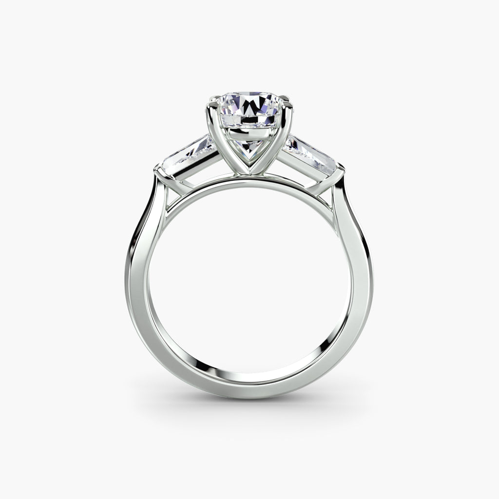 Three-Stone Baguette Ring engagement ring setting by Palermo Havana and Co.