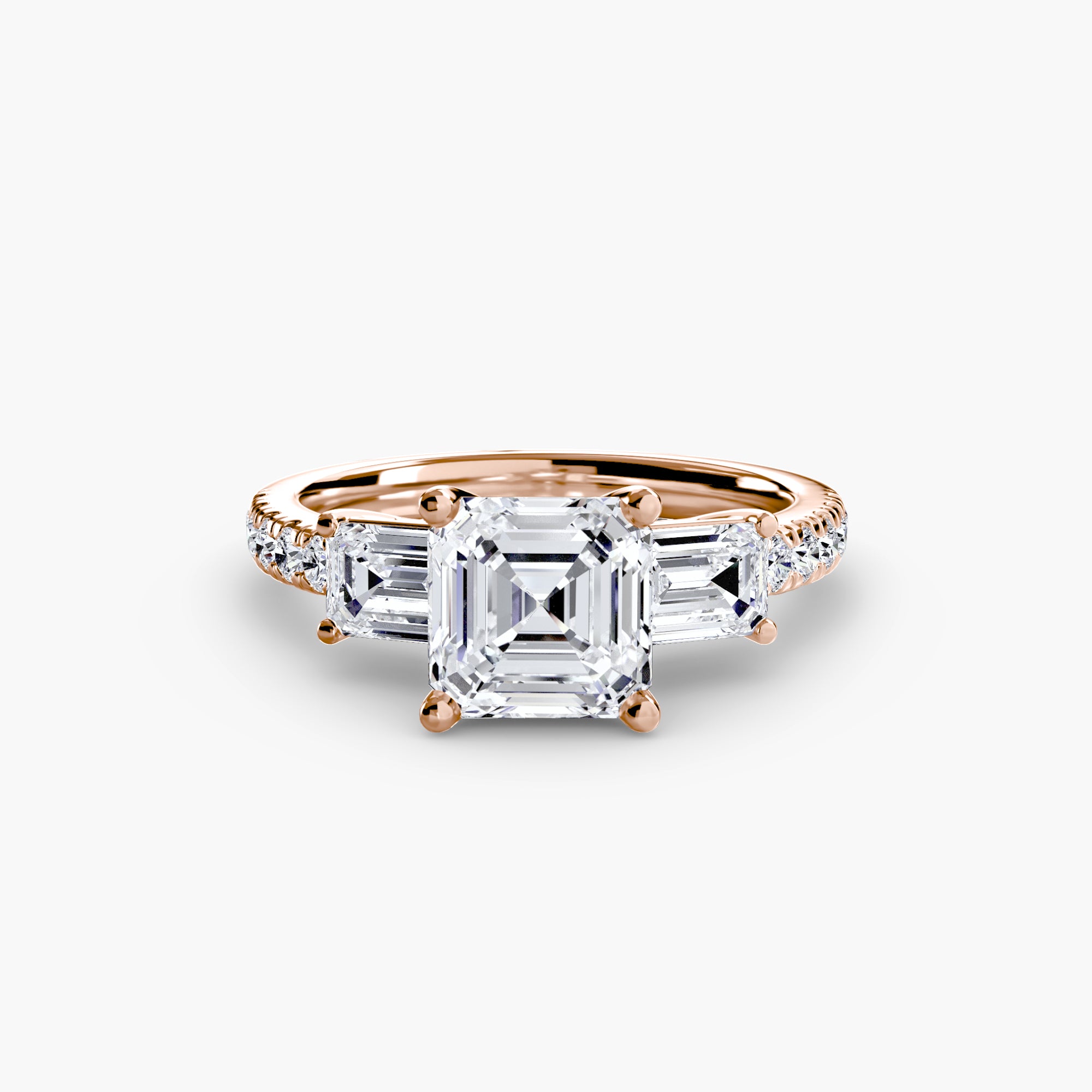 Pavé Three-Stone Ring engagement ring setting by Palermo Havana & Co.
