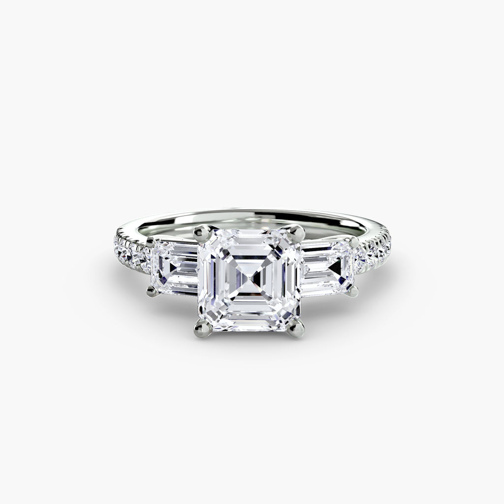 Pavé Three-Stone Ring engagement ring setting by Palermo Havana & Co.