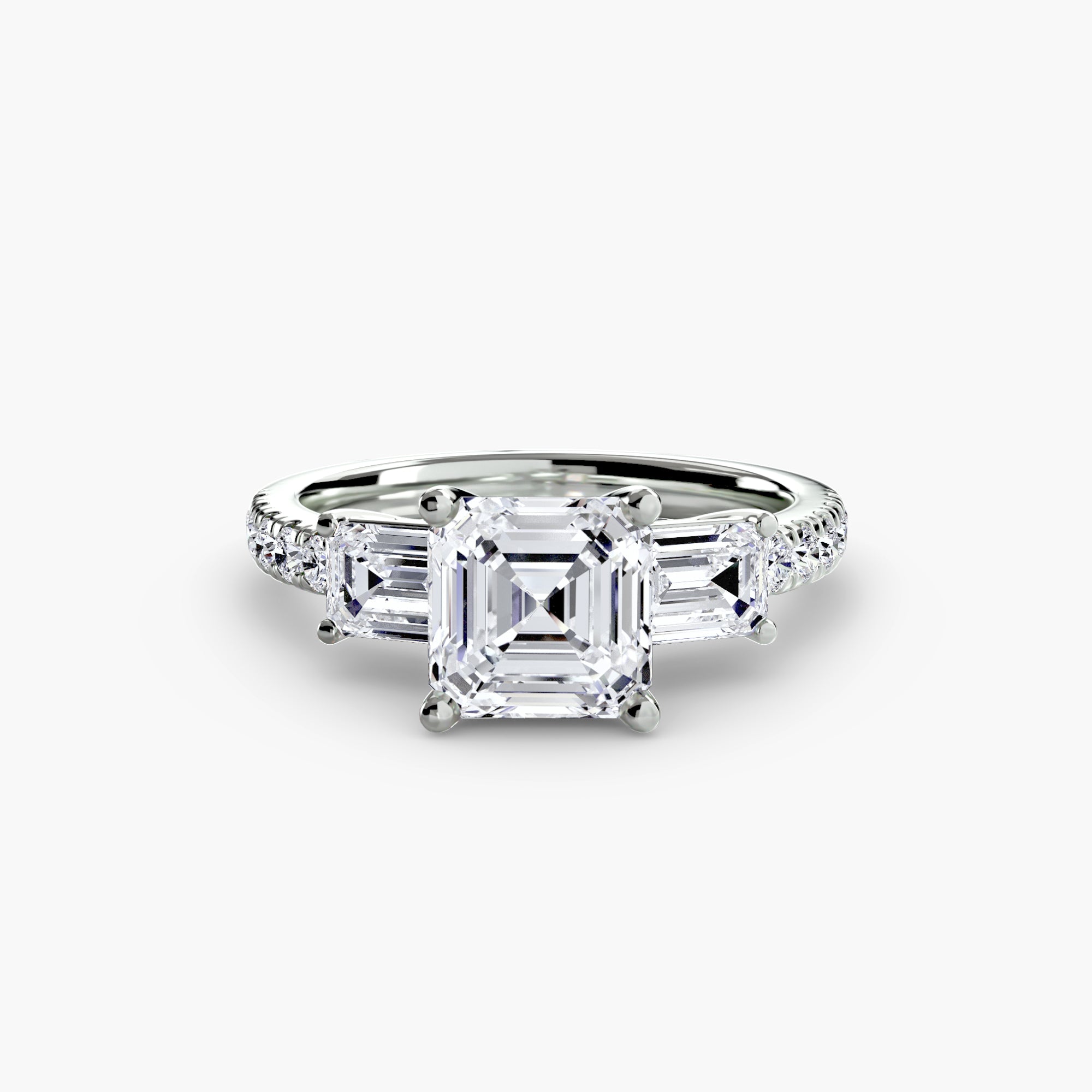 Pavé Three-Stone Ring engagement ring setting by Palermo Havana & Co.