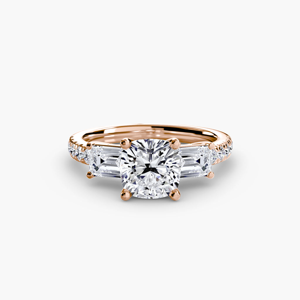 Pavé Three-Stone Ring engagement ring setting by Palermo Havana & Co.