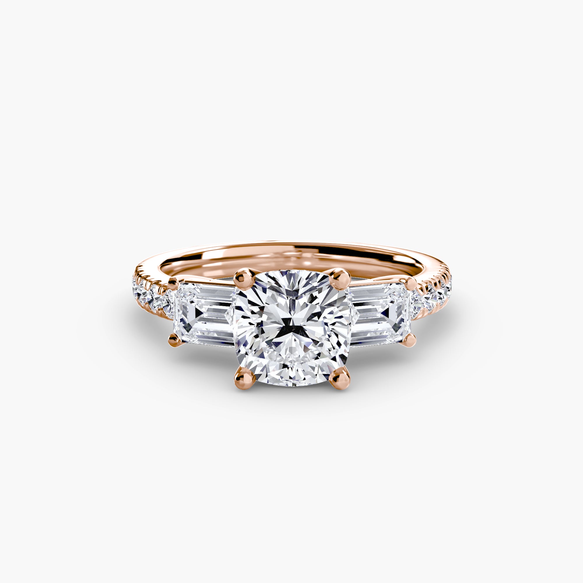 Pavé Three-Stone Ring engagement ring setting by Palermo Havana & Co.