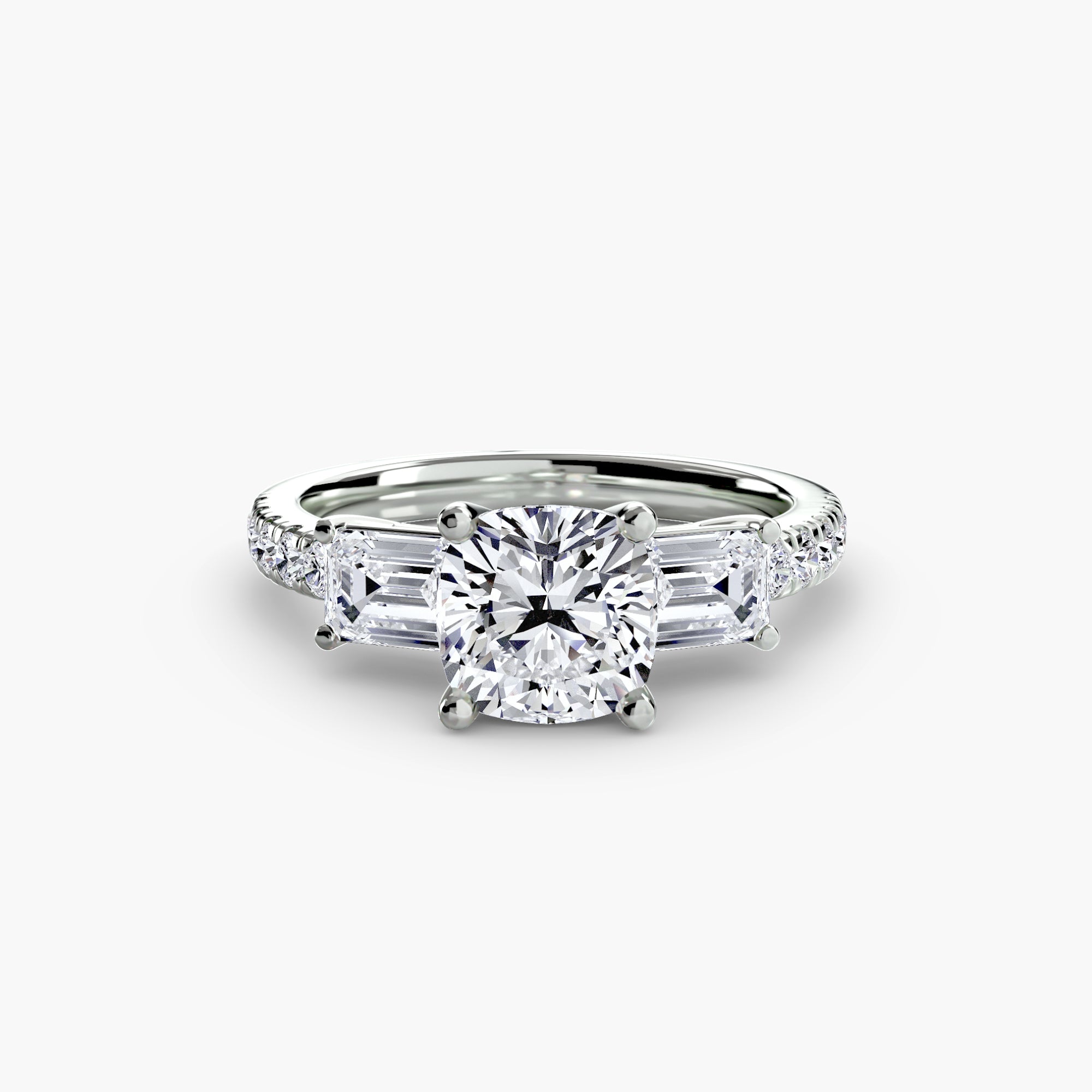 Pavé Three-Stone Ring engagement ring setting by Palermo Havana & Co.